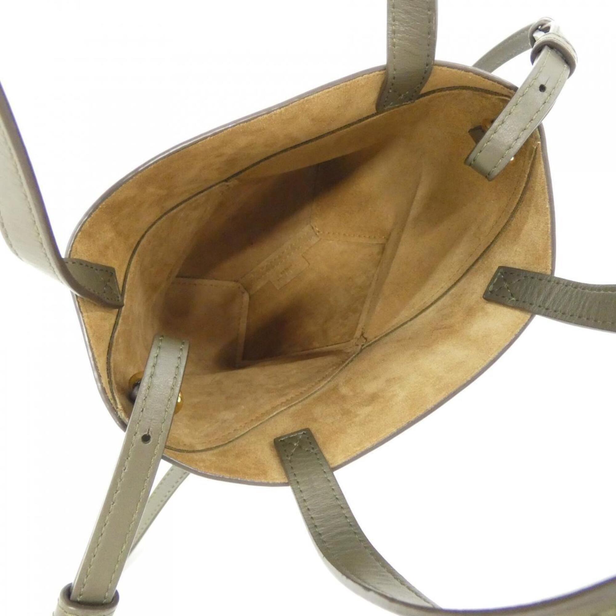 Loewe Dark Khaki Green Leather Handbag (Pre-Owned)