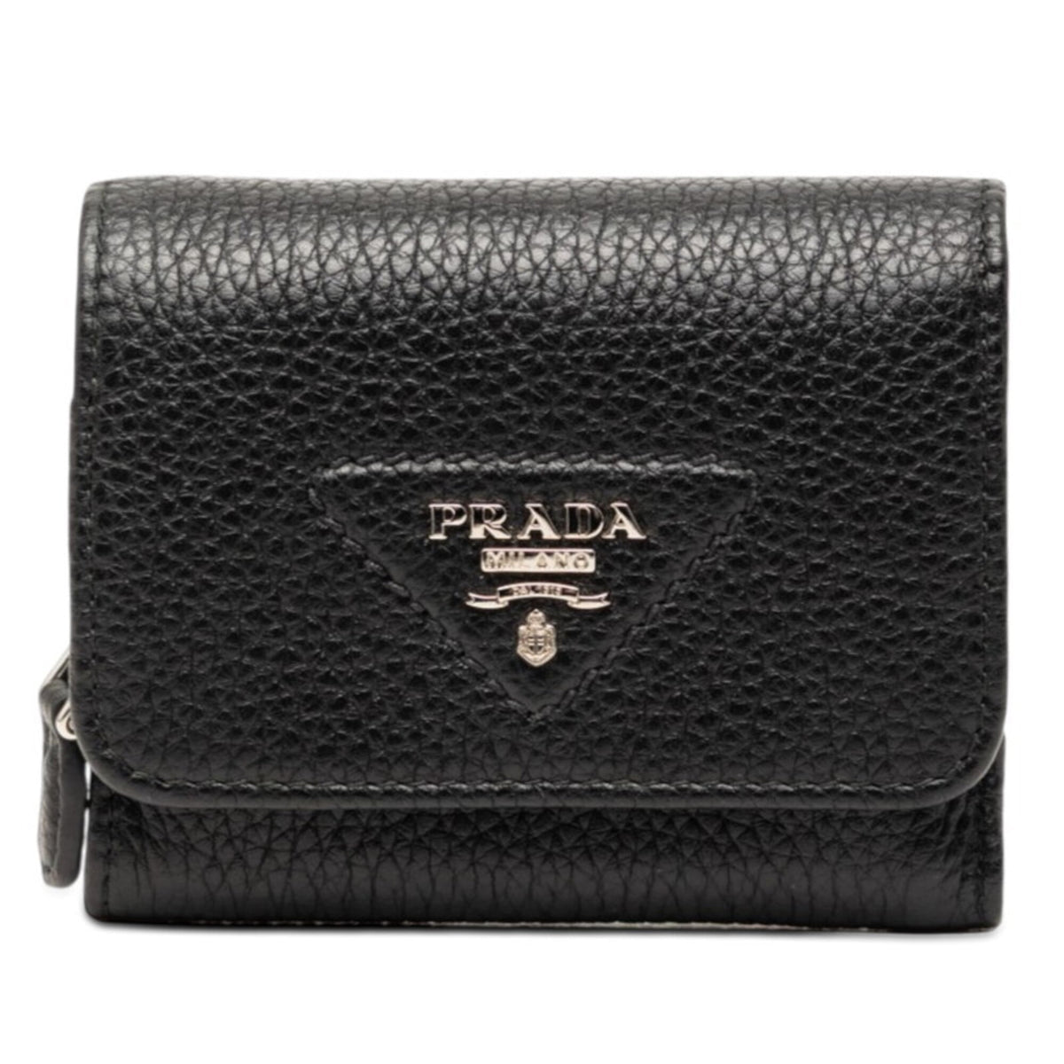 Prada Black Leather Wallet (Tri-Fold) (Pre-Owned)