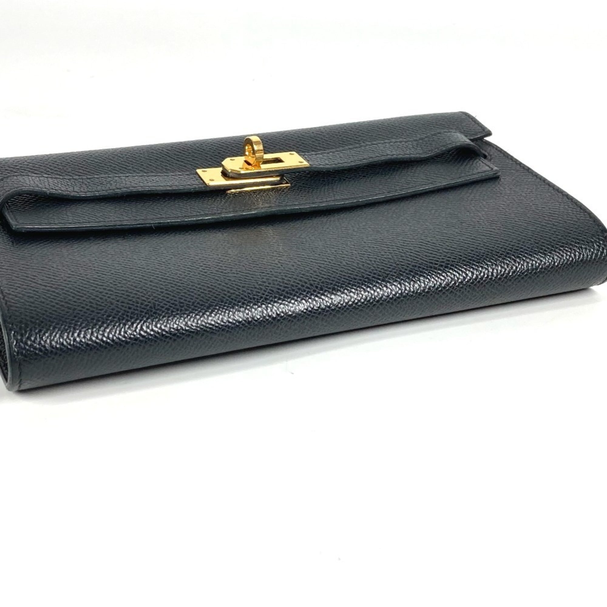 Hermes Black Epsom Leather Chain/Shoulder Wallet (Pre-Owned)