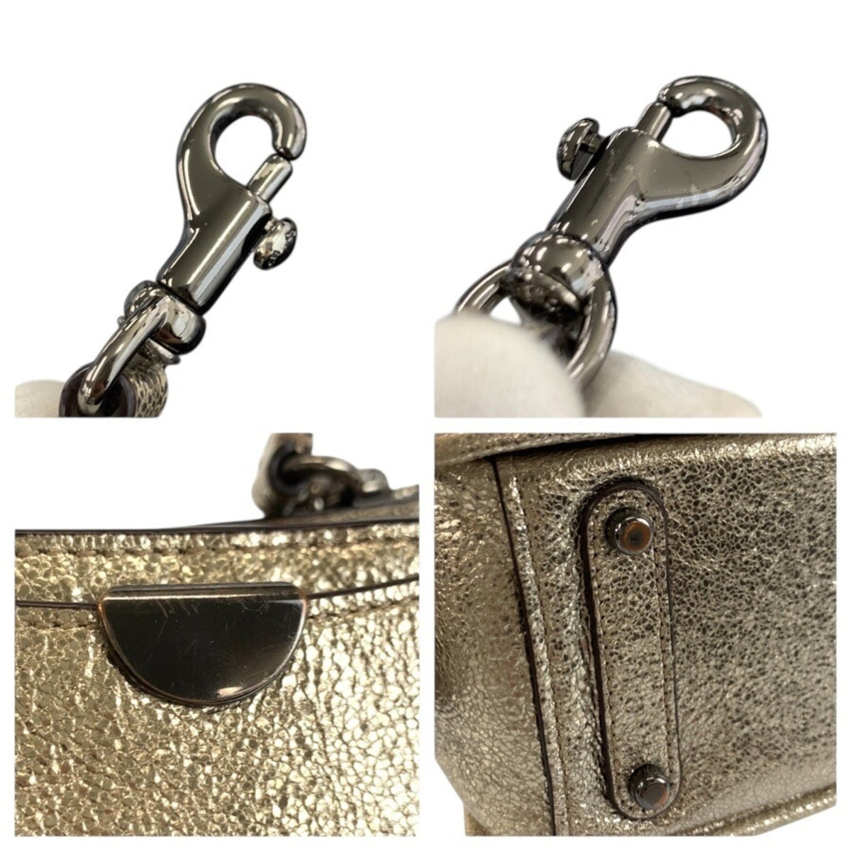 Coach Metallic Gold Leather Handbag Shoulder Bag (Pre-Owned)
