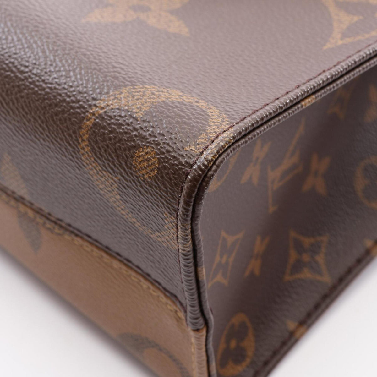 Louis Vuitton Beige Brown Coated Canvas Handbag Pouch (Pre-Owned)