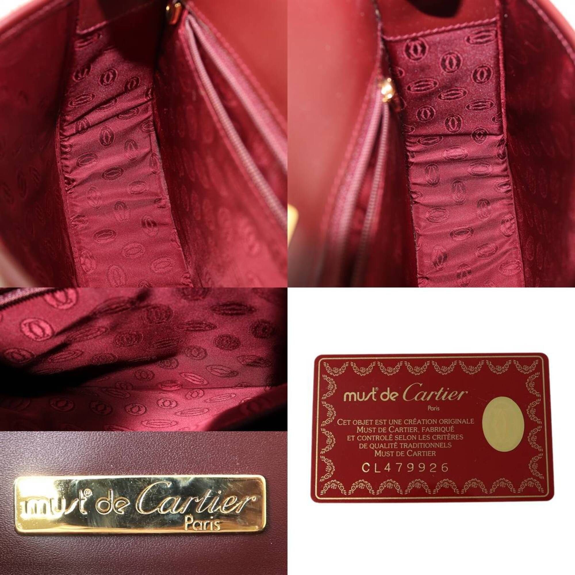 Cartier Bordeaux Leather Shoulder Bag (Pre-Owned)