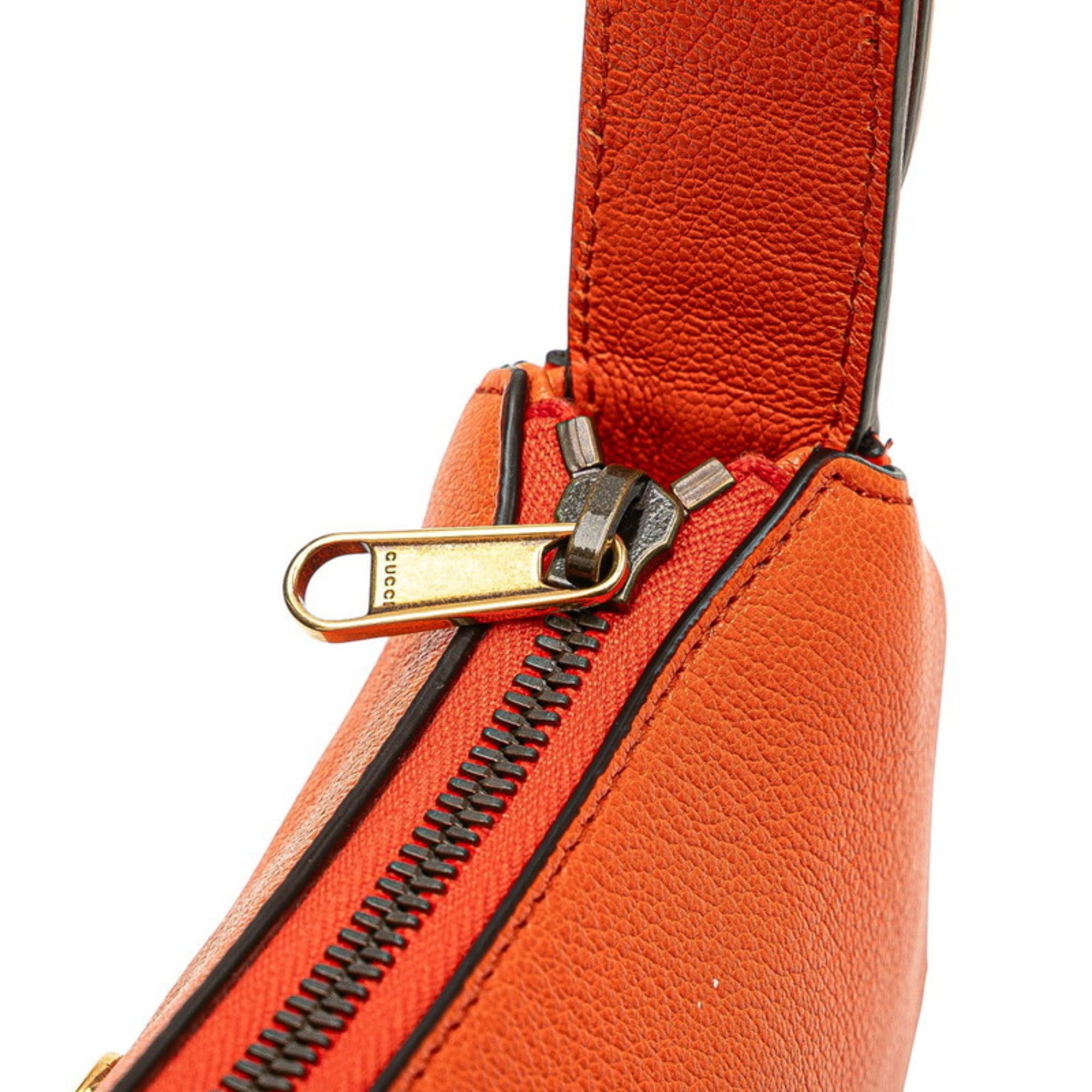 Gucci Gg Marmont Orange Leather Handbag Shoulder Bag (Pre-Owned)