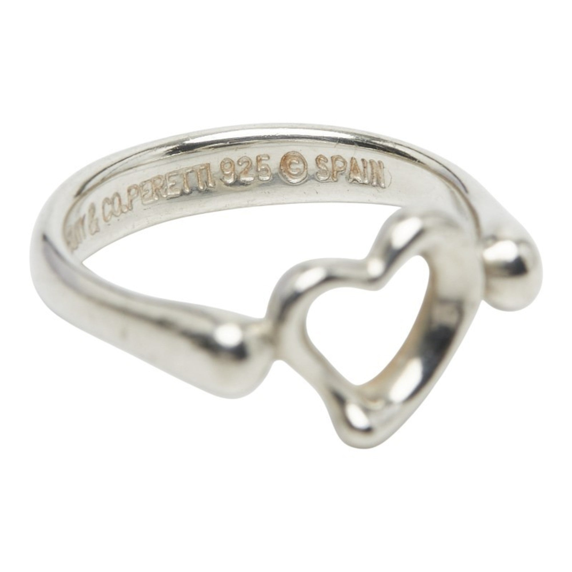 Tiffany Open Heart Silver Silver 925 Band Ring (Pre-Owned)