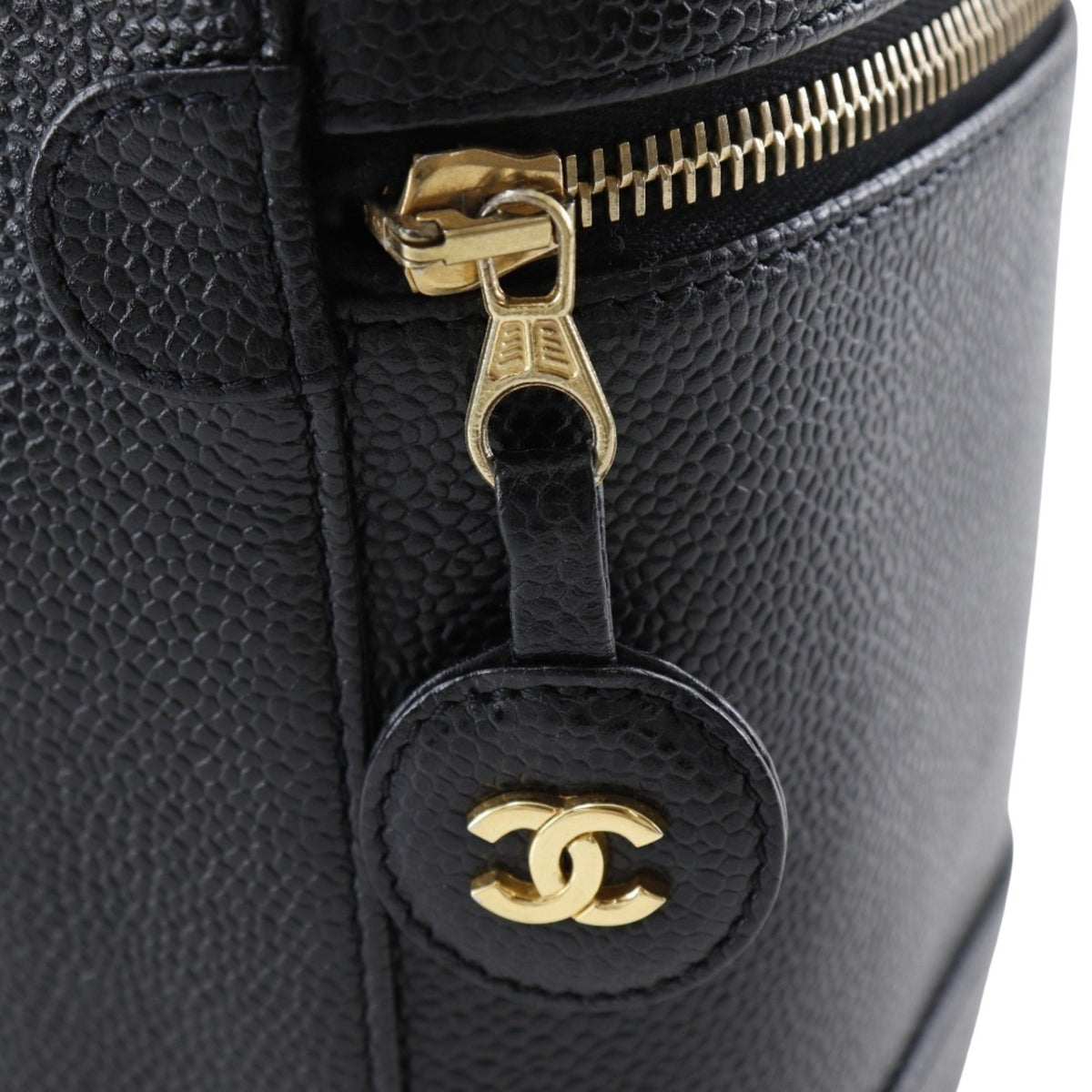 Chanel Black Caviar Leather Handbag Pouch (Pre-Owned)