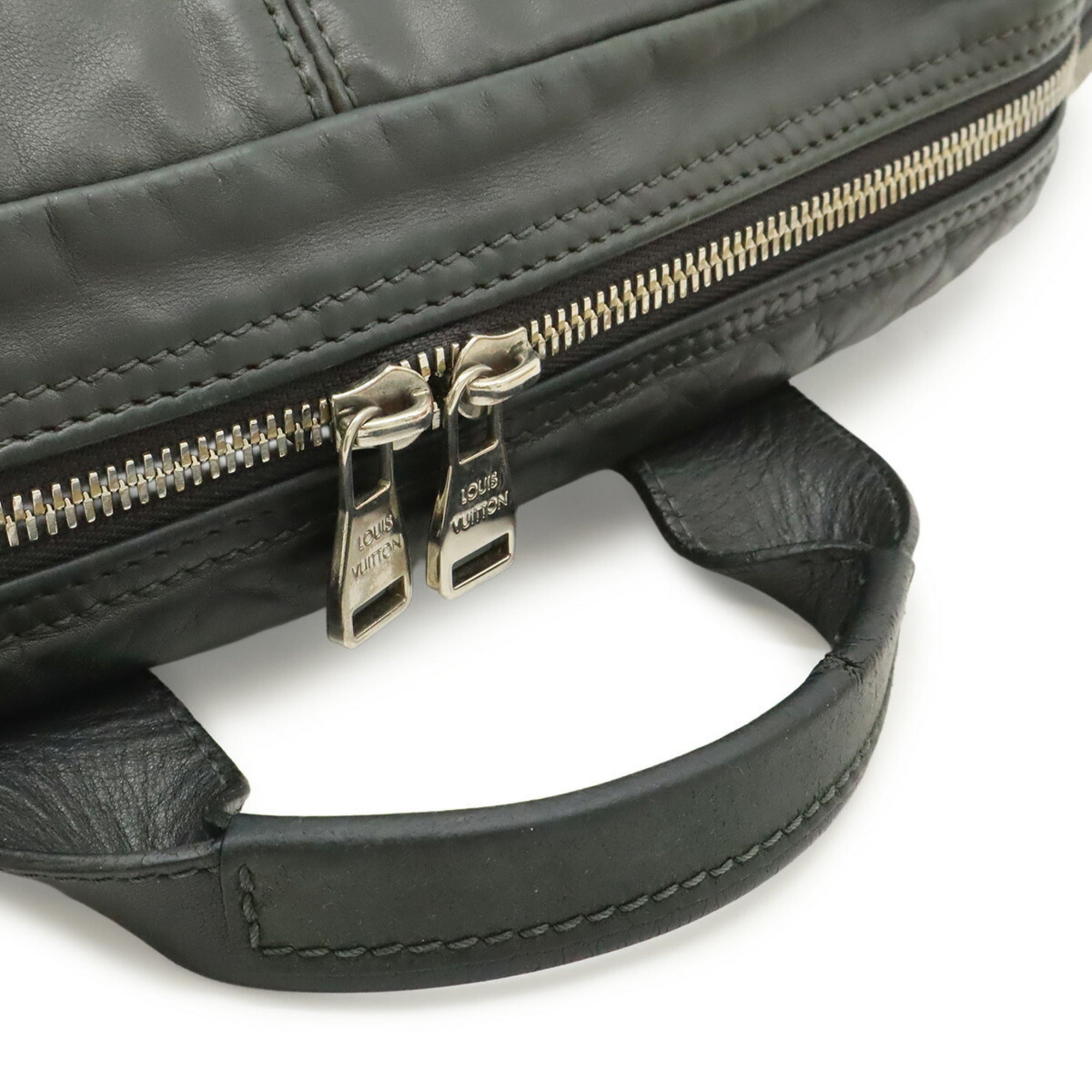Louis Vuitton Gray Leather Shoulder Bag Sling Bag (Pre-Owned)