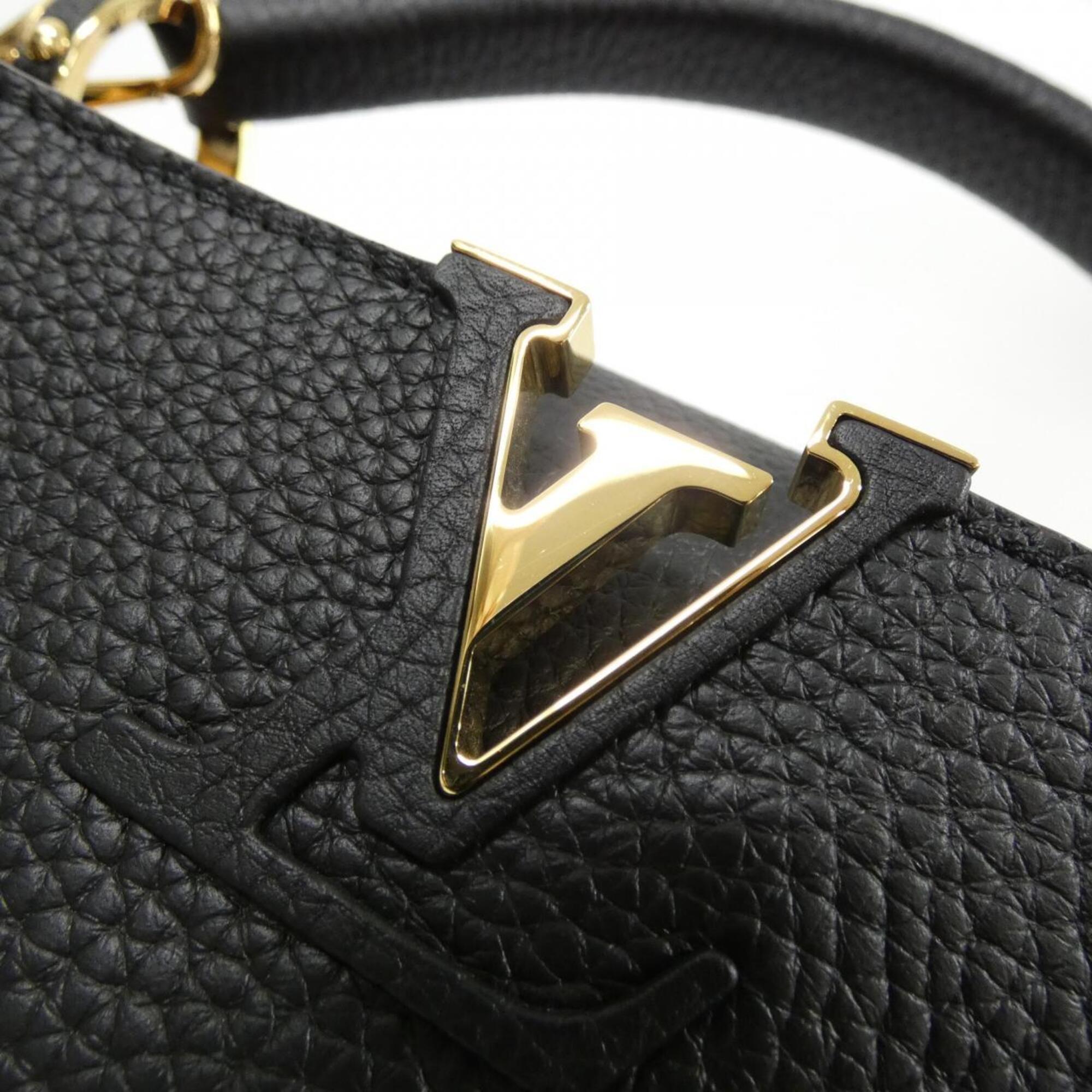 Louis Vuitton Black Leather Handbag (Pre-Owned)