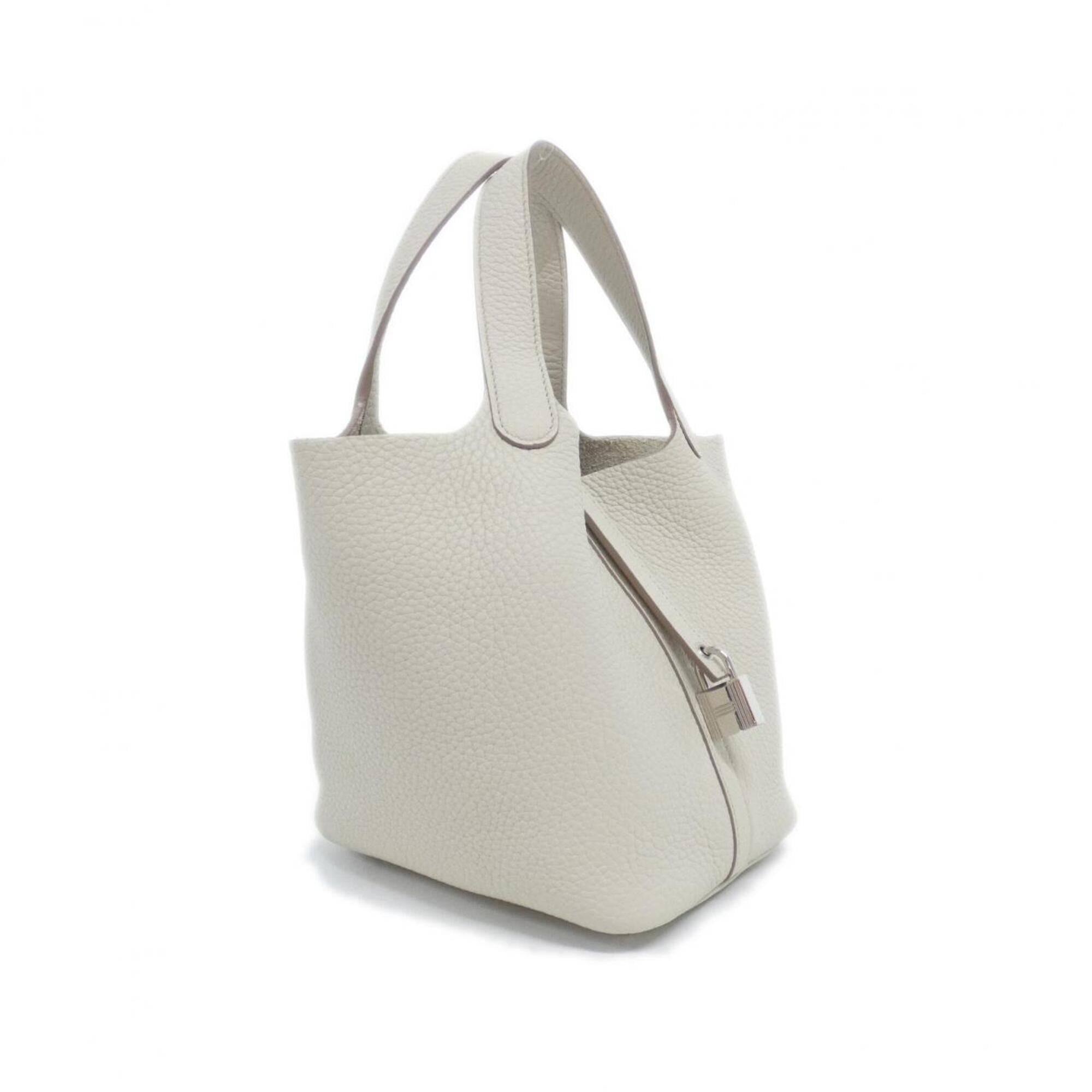 Hermes White Taurillon Clemence Leather Handbag (Pre-Owned)