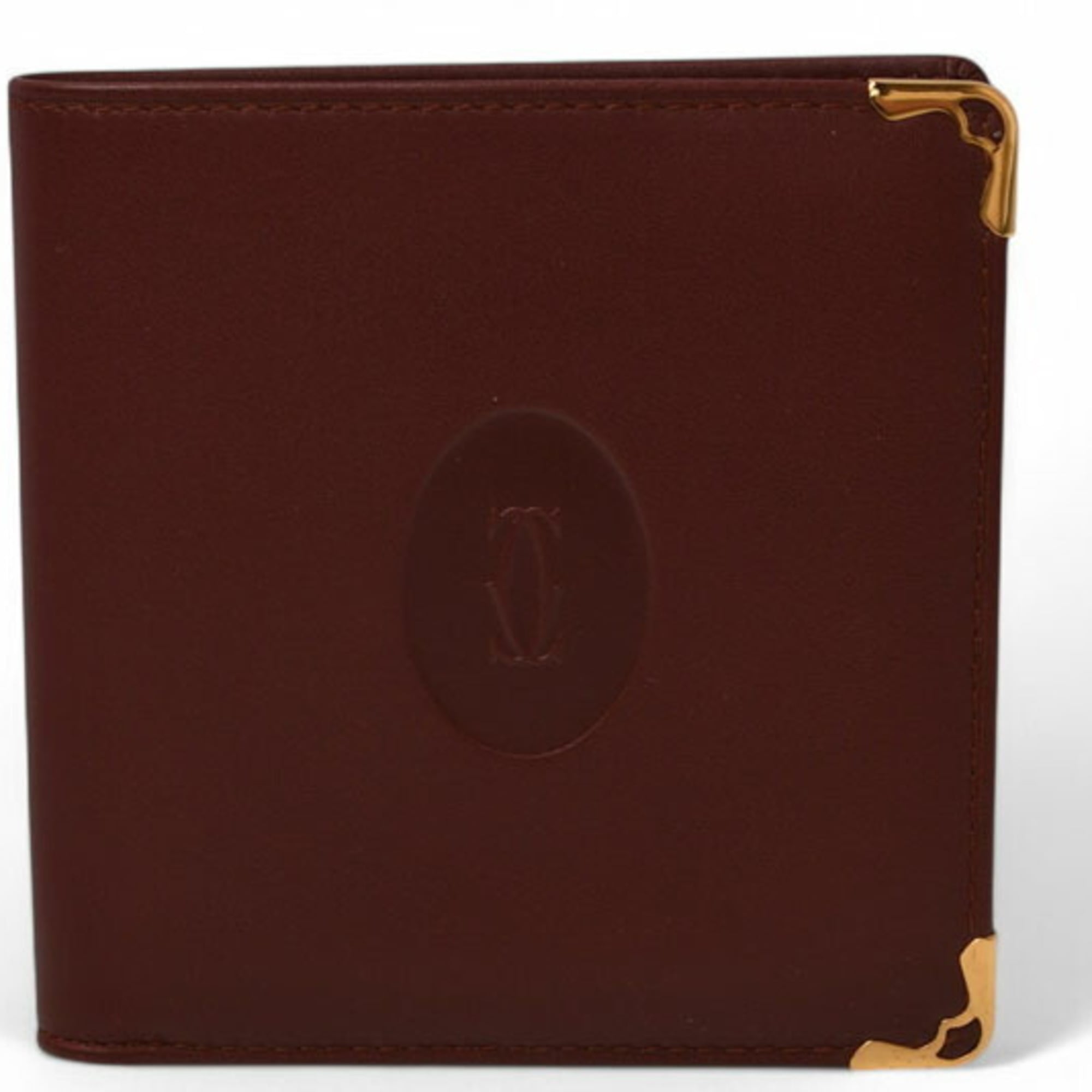 Cartier Bordeaux Leather Wallet (Bi-Fold) (Pre-Owned)