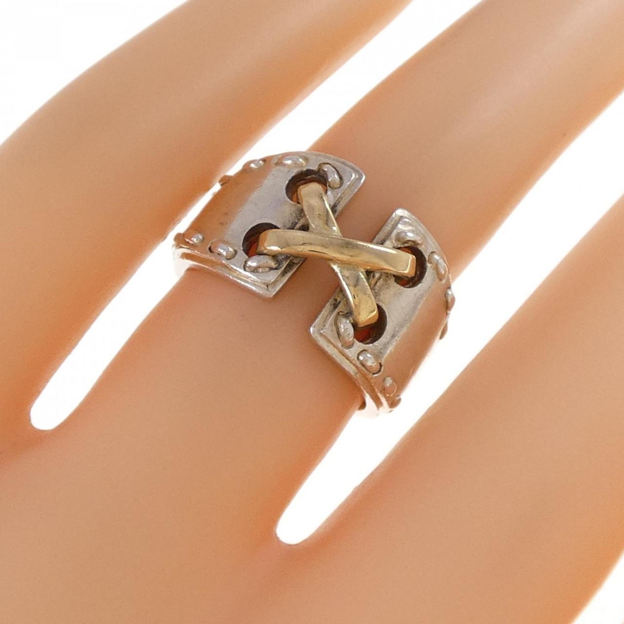 Hermes Silver 925 Band Ring (Pre-Owned)