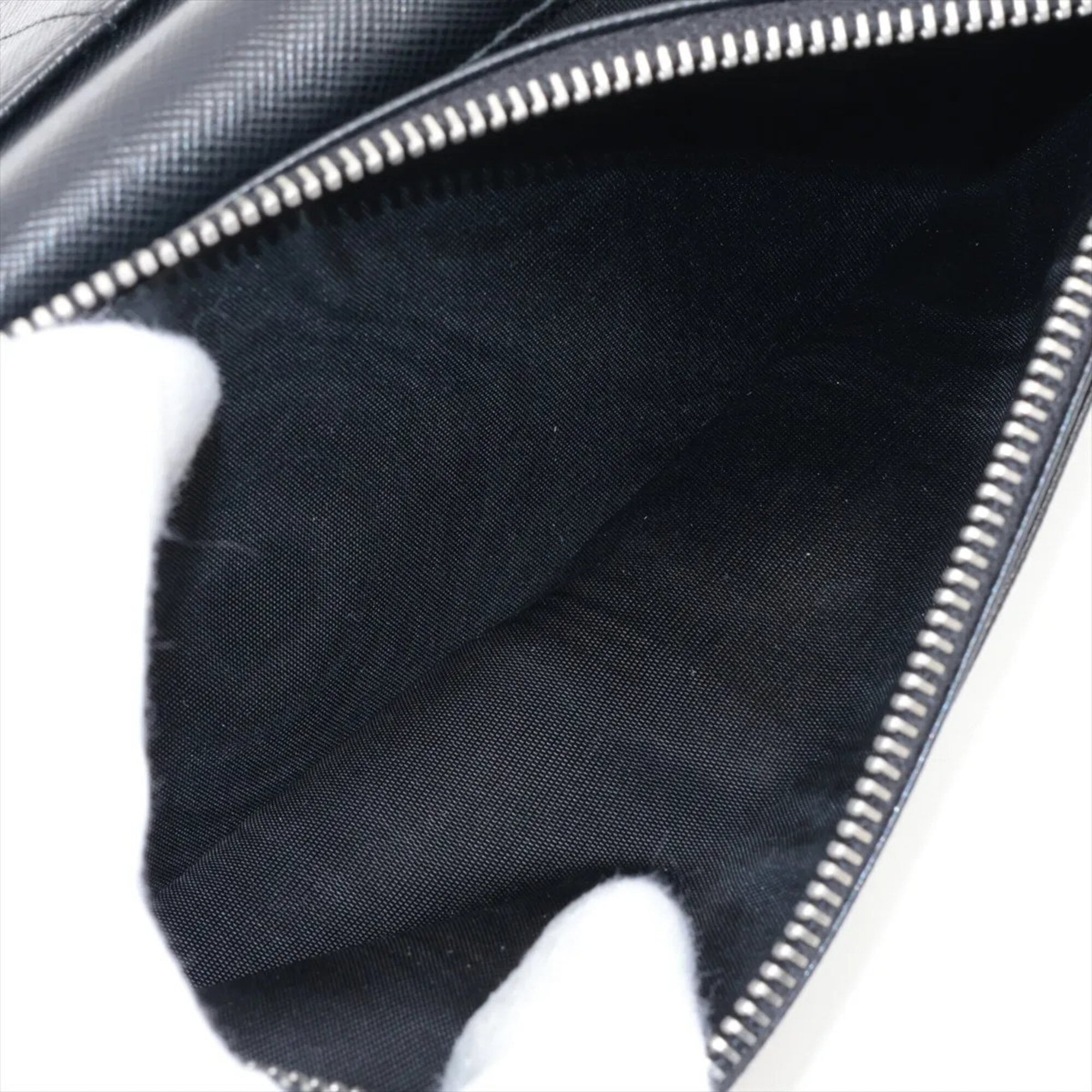 Prada Saffiano Black Saffiano Long Wallet (Bi-Fold) (Pre-Owned)