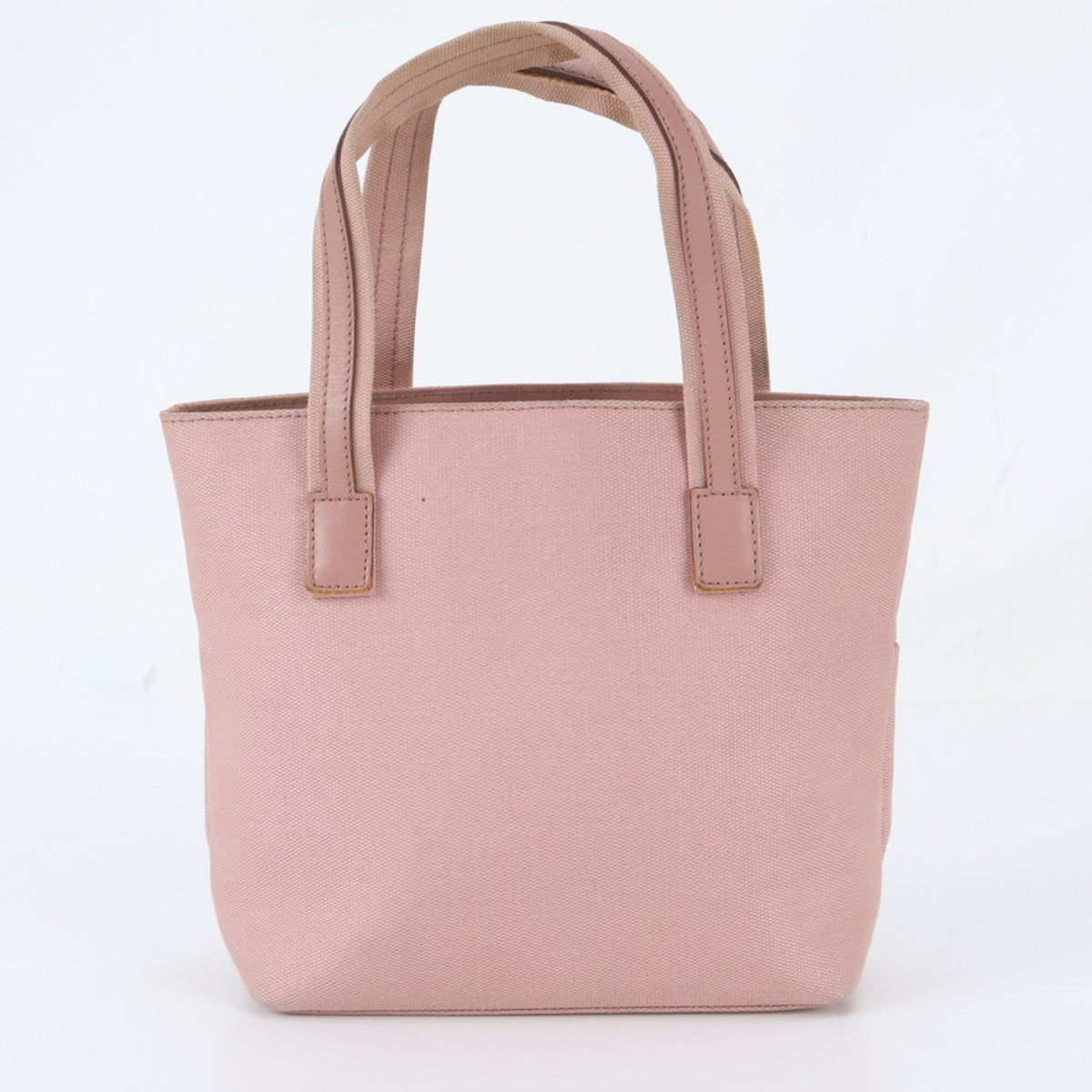 Gucci Pink Leather Canvas Handbag Tote Bag (Pre-Owned)