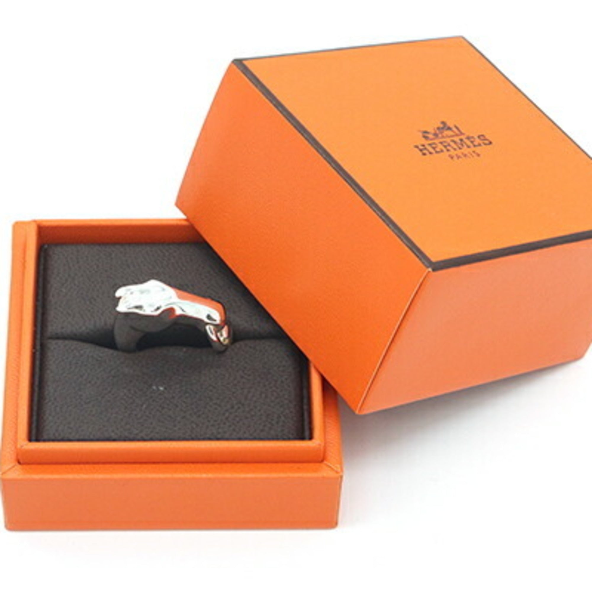 Hermes Sterling Silver 925 Band Ring (Pre-Owned)
