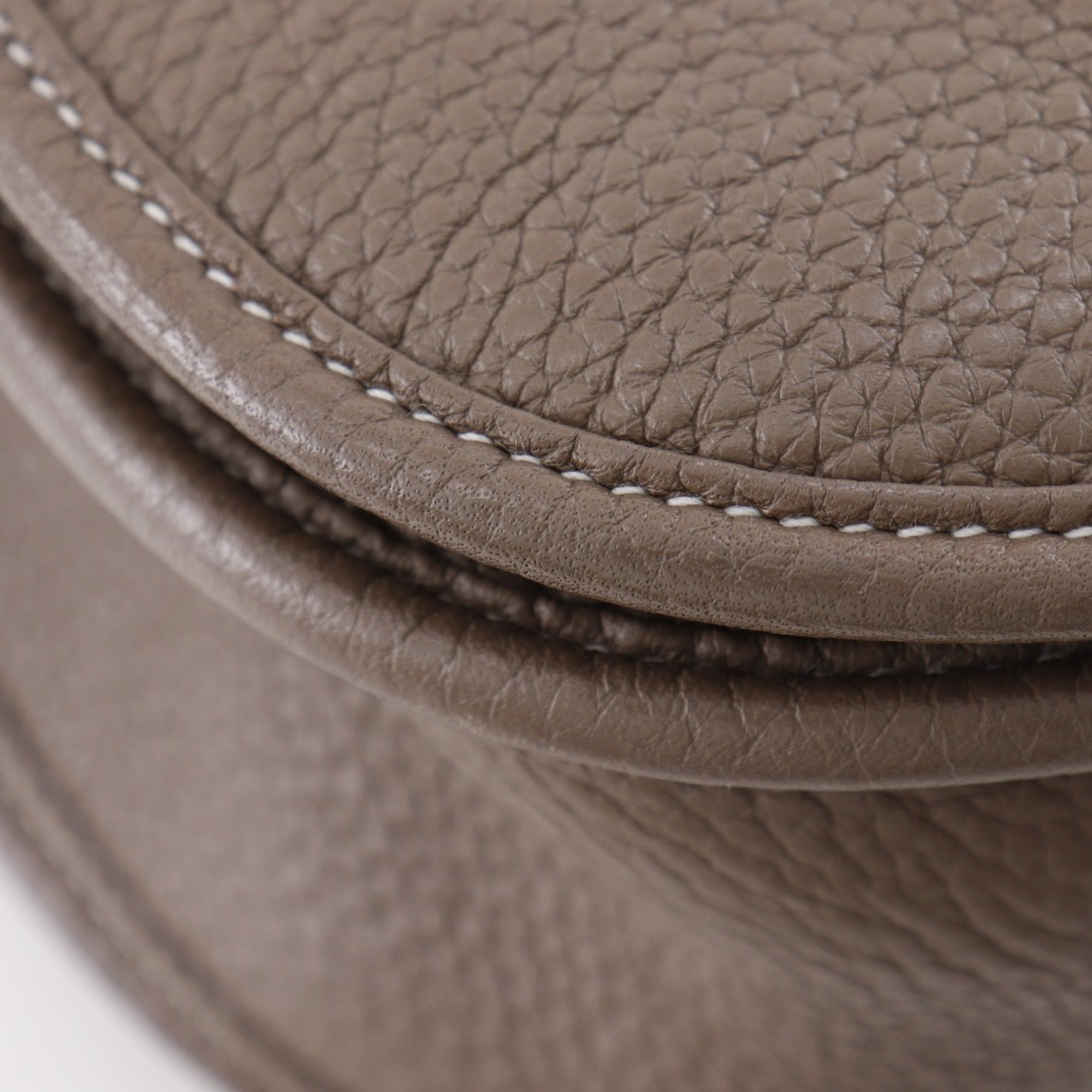 Hermes Etoupe Gray Gray Taurillon Clemence Leather Shoulder Bag (Pre-Owned)