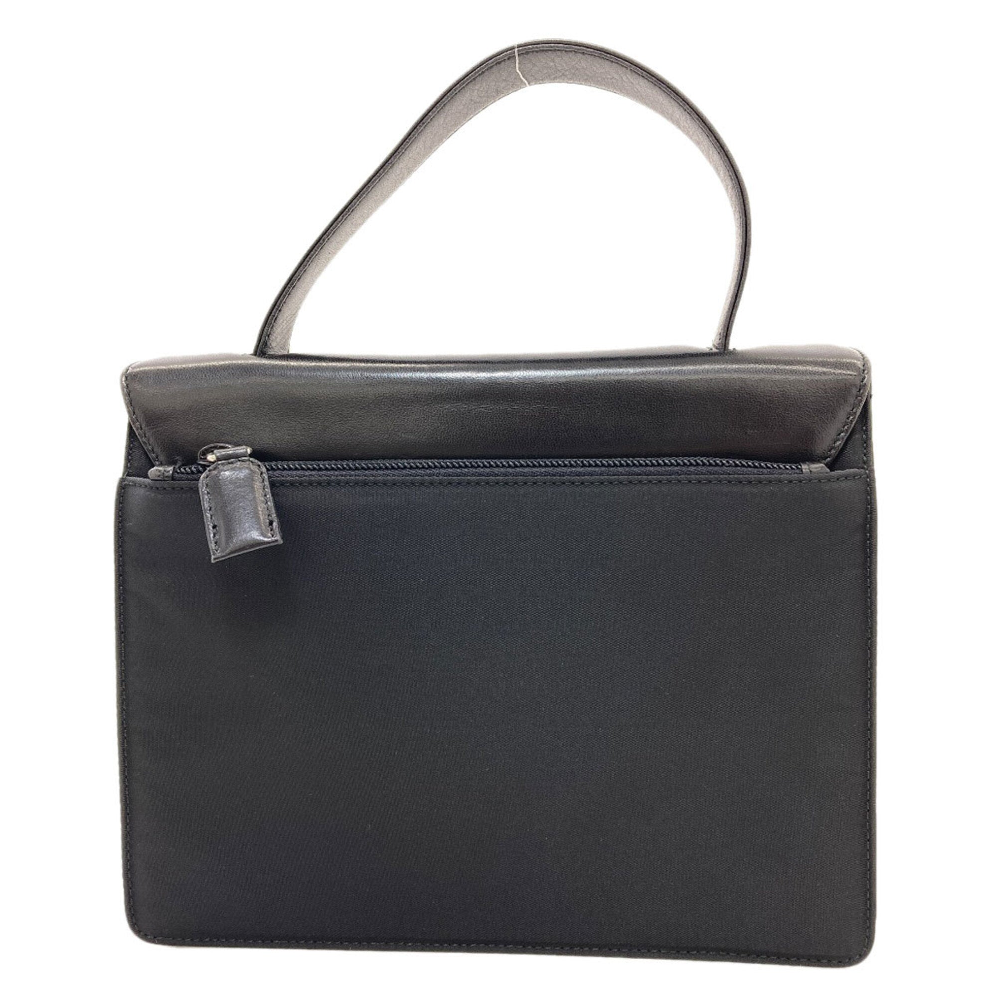 Prada Black Nylon Leather Handbag (Pre-Owned)