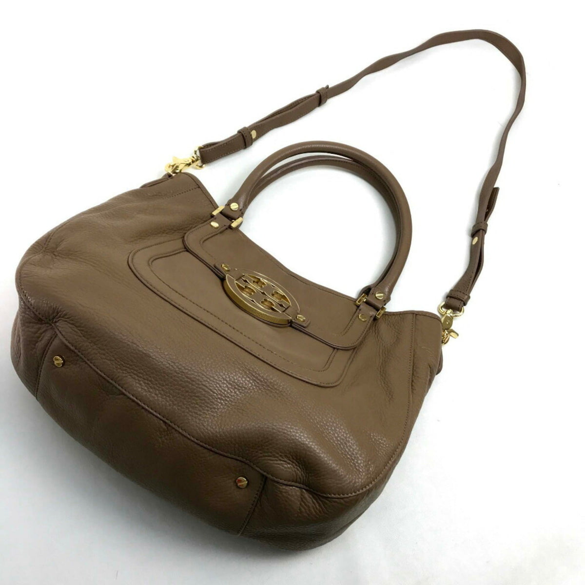 Tory Burch Brown Leather Handbag Shoulder Bag Tote Bag (Pre-Owned)