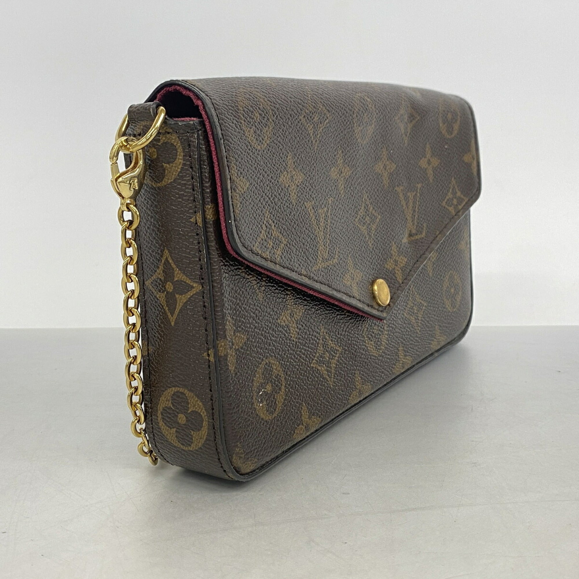 Louis Vuitton Brown Fuchsia Chain/Shoulder Wallet (Pre-Owned)