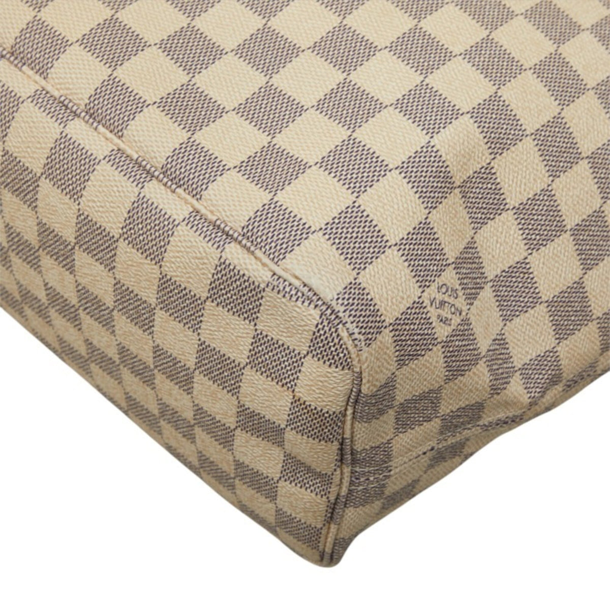Louis Vuitton Damier Azur Ivory White Pvc Leather Shoulder Bag Tote Bag (Pre-Owned)