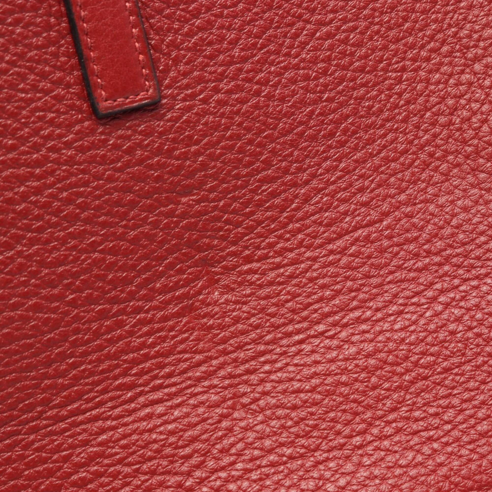 Hermes Red Color Rouge Garance Taurillon Clemence Leather Handbag Shoulder Bag (Pre-Owned)