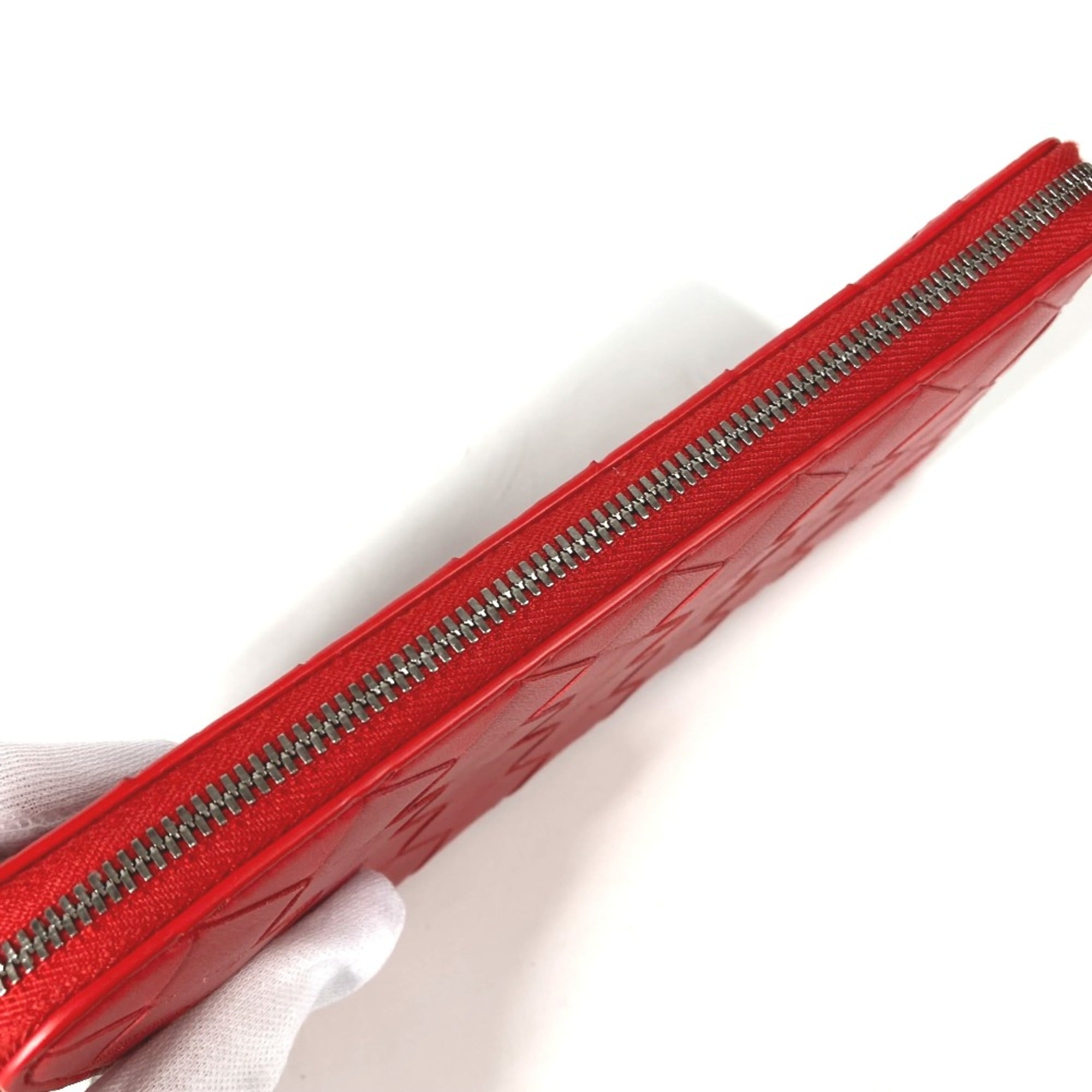 Bottega Veneta Red Leather Long Wallet (Bi-Fold) (Pre-Owned)