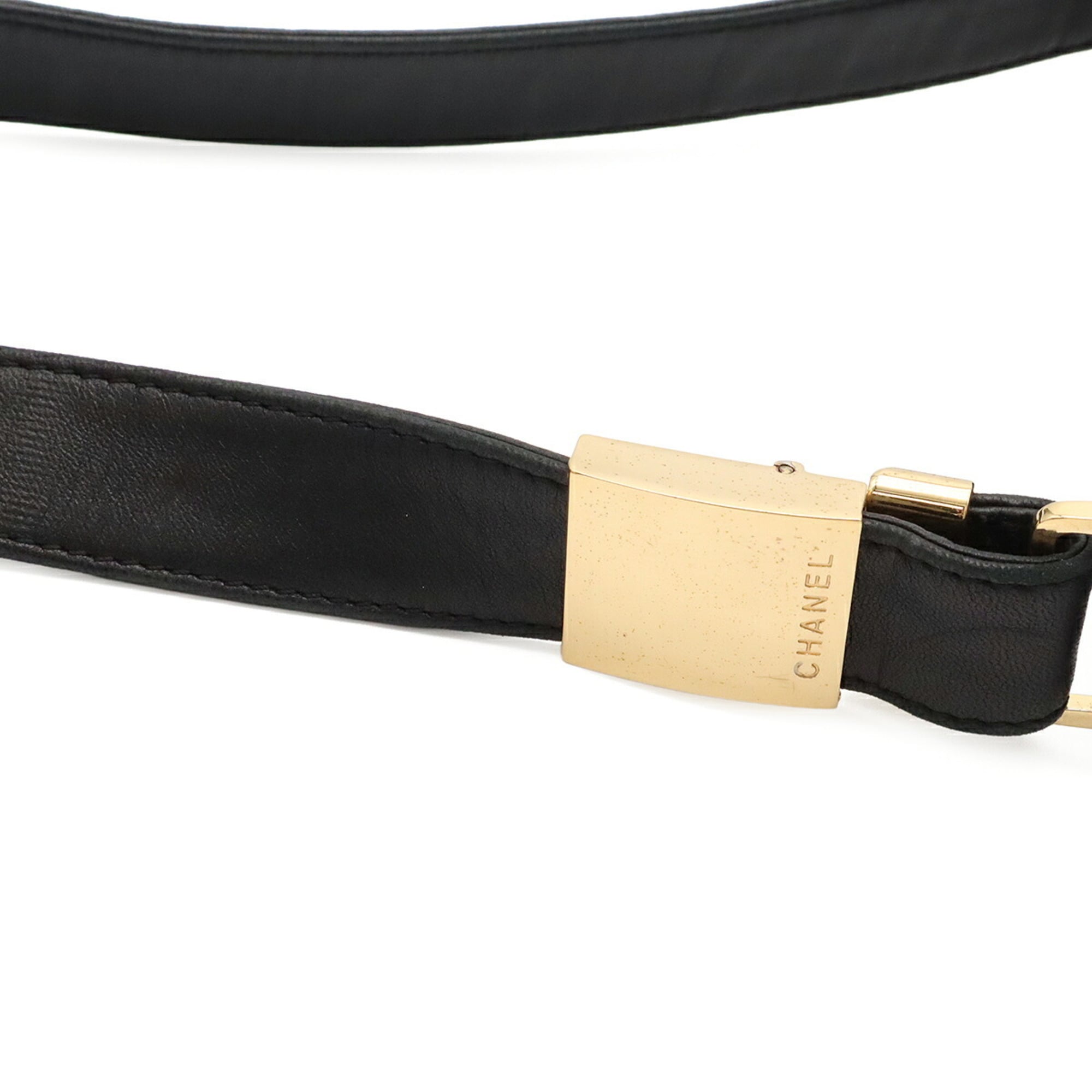 Chanel Chocolate Bar Black Leather Shoulder Bag (Pre-Owned)