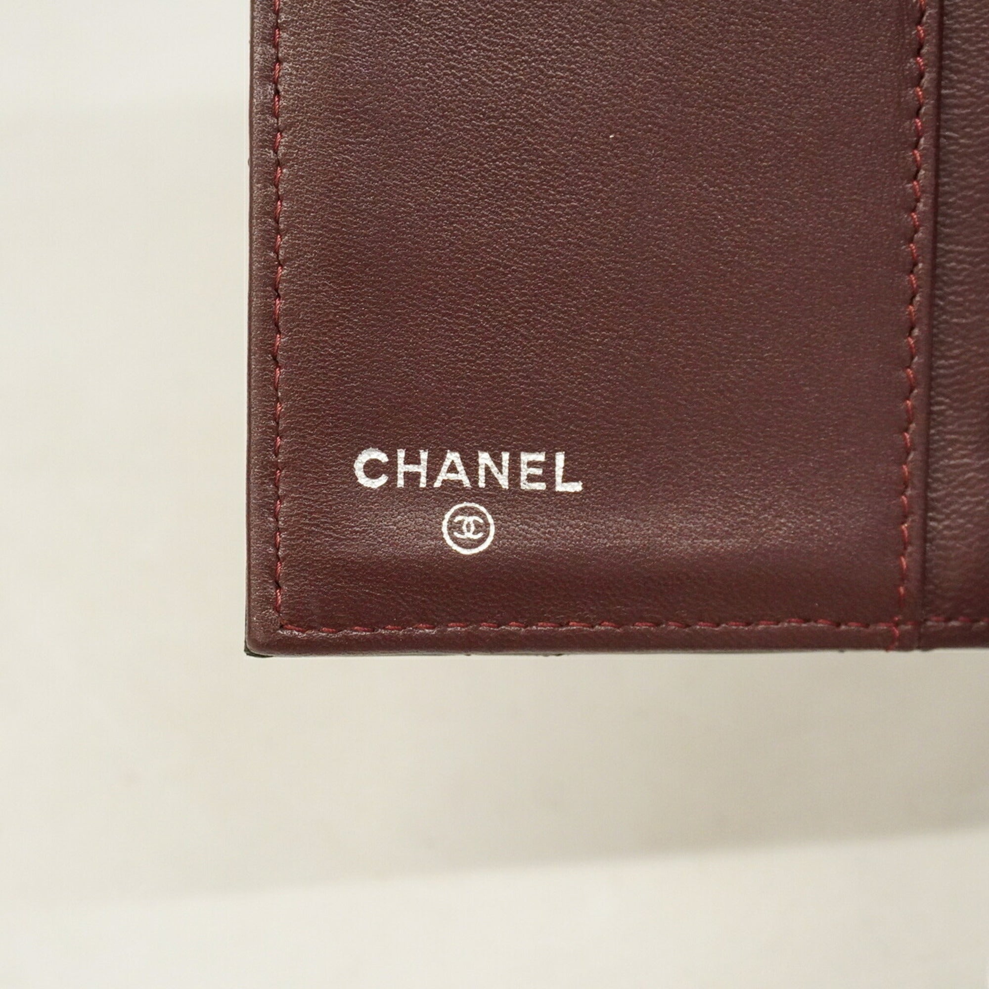Chanel Black Leather Long Wallet (Tri-Fold) (Pre-Owned)