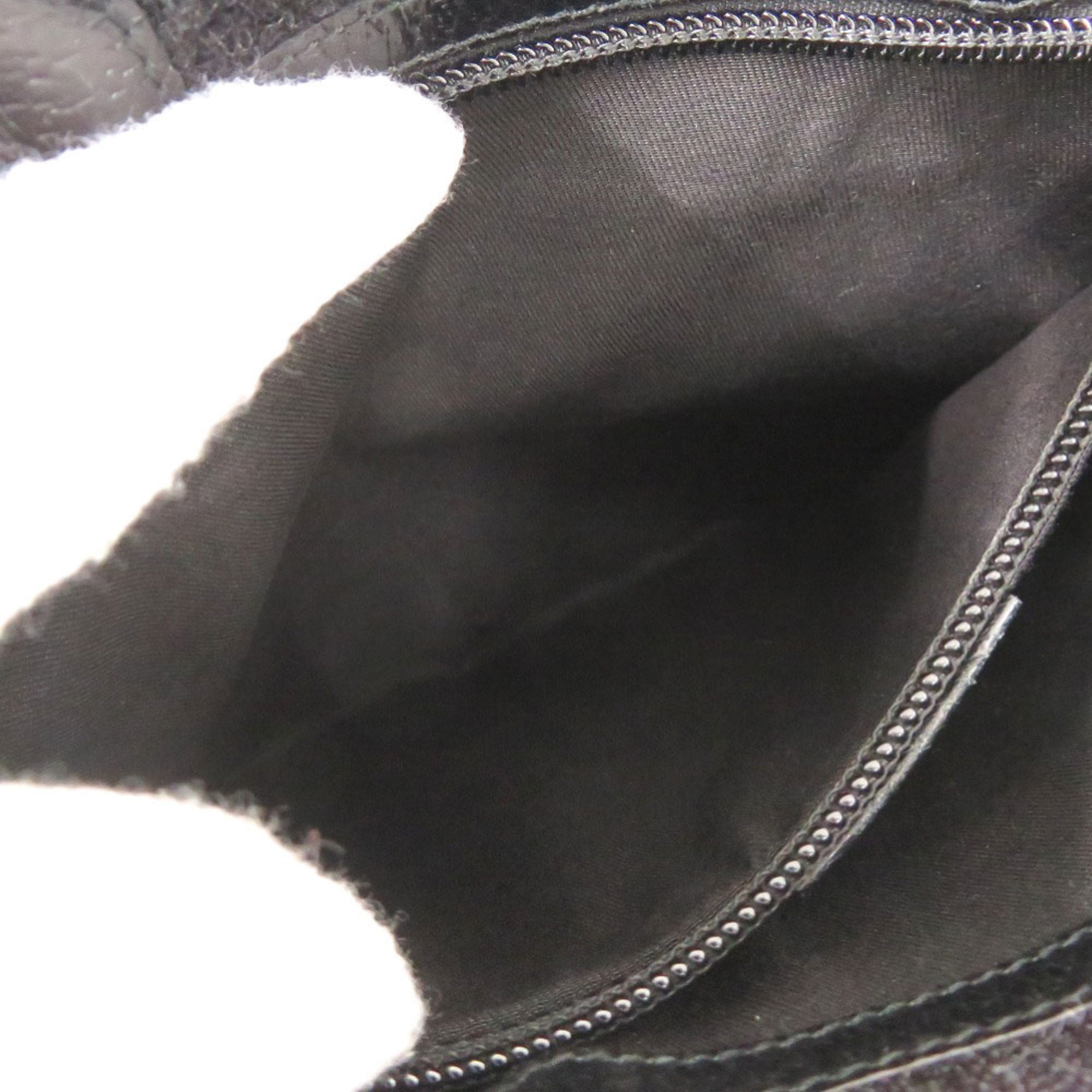 Gucci Black Gg Canvas Leather Shoulder Bag (Pre-Owned)