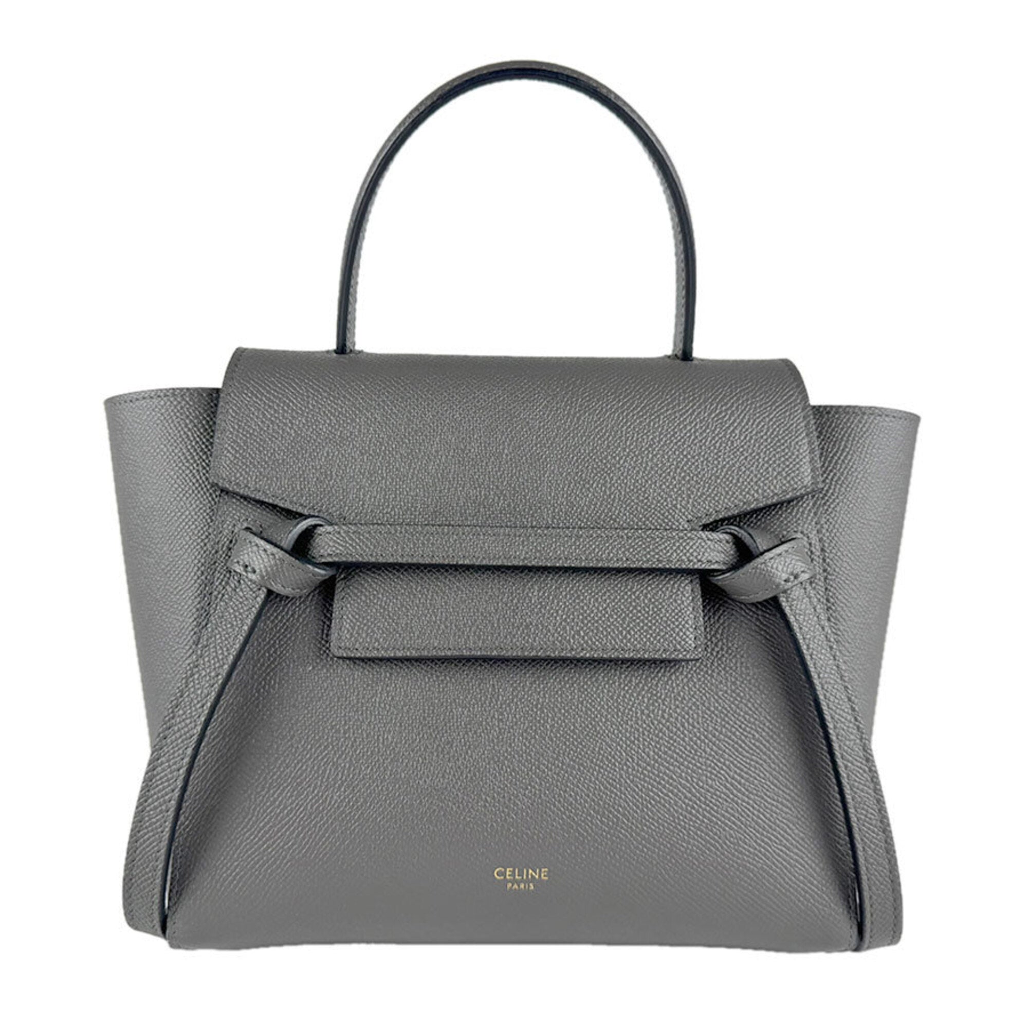 Celine Gray Leather Fanny Pack Handbag Shoulder Bag (Pre-Owned)