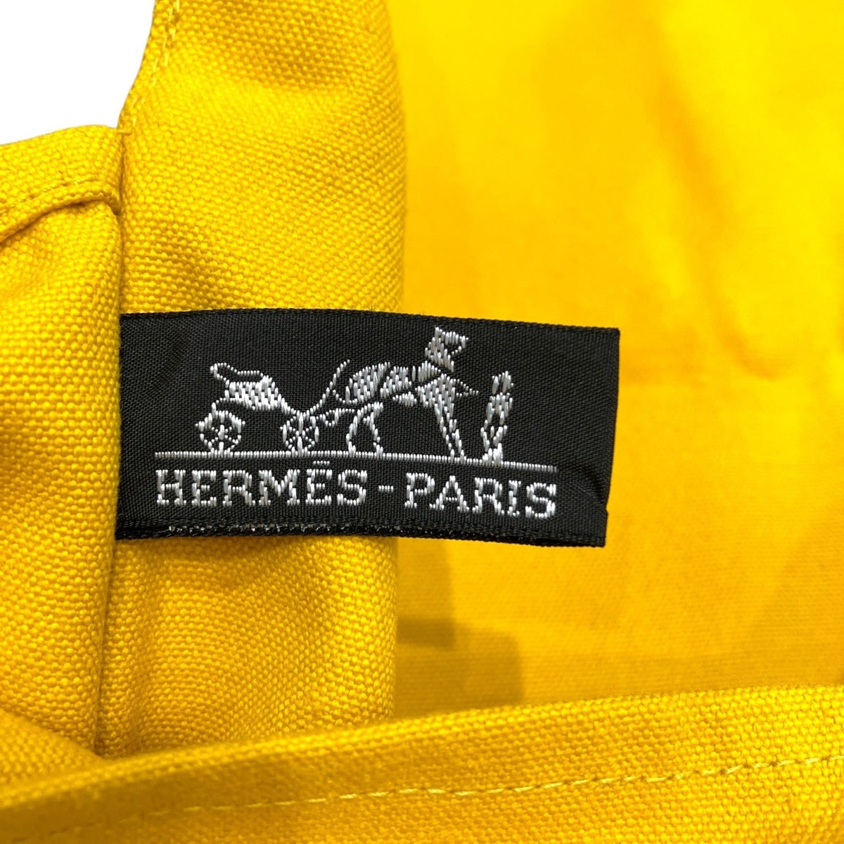 Hermes Yellow Cotton Canvas Clutch Bag Handbag Pouch (Pre-Owned)