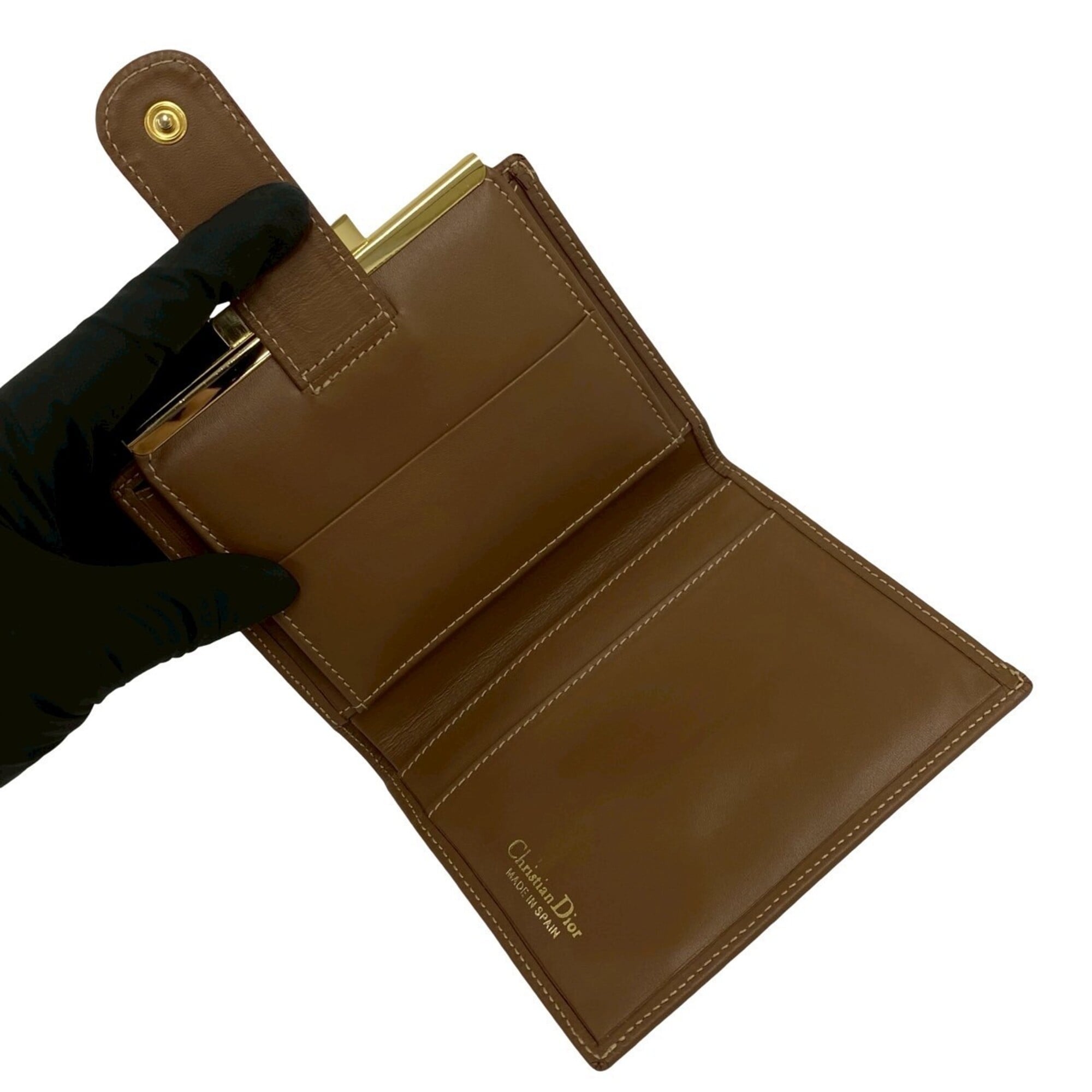 Christian Dior Brown Leather Pvc Wallet (Bi-Fold) (Pre-Owned)