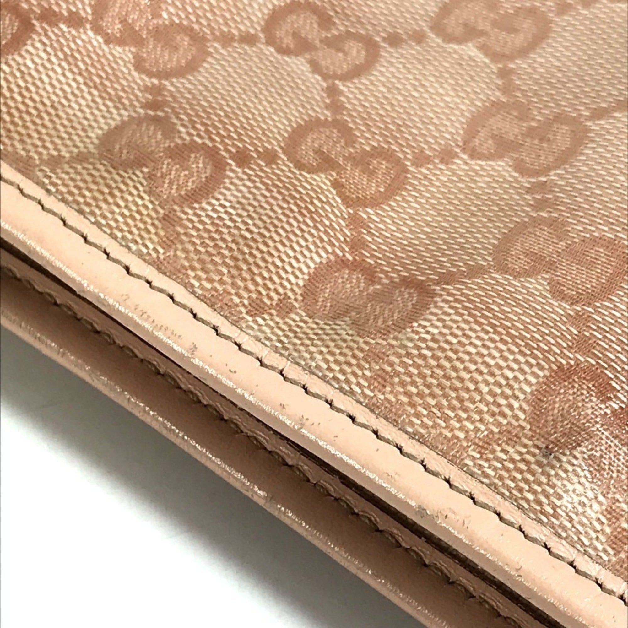 Gucci Pink Leather Coated Canvas Pochette Shoulder Bag (Pre-Owned)