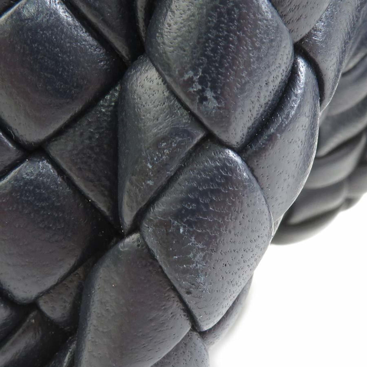 Bottega Veneta Navy Intrecciato Shoulder Bag (Pre-Owned)