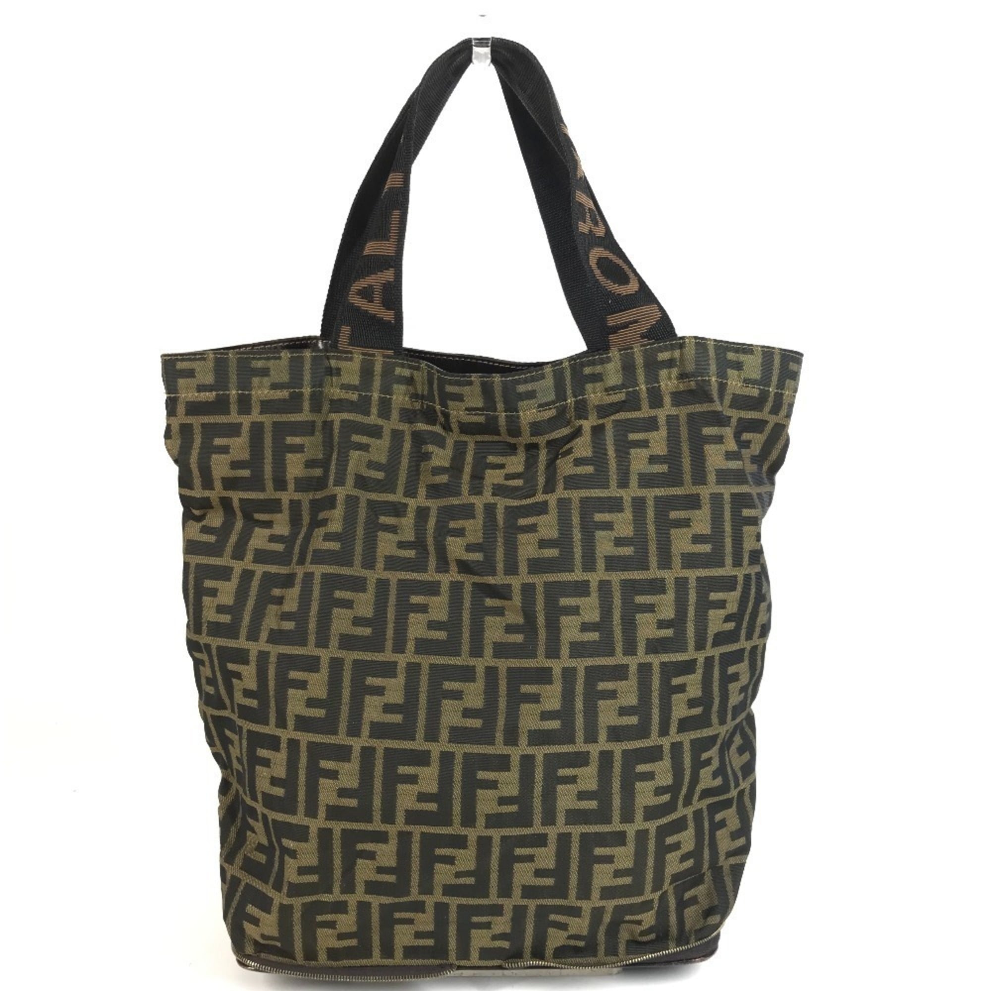 Fendi Zucca Brown Canvas Eco-Bag Handbag Tote Bag (Pre-Owned)