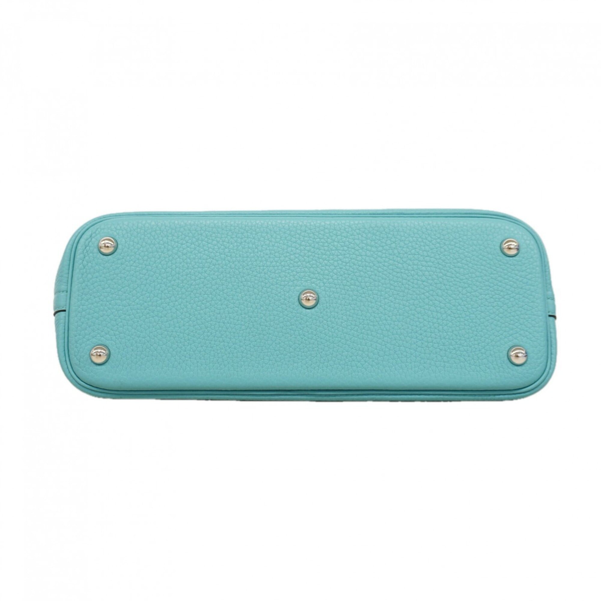 Hermes Blue Atoll Taurillon Clemence Leather Handbag (Pre-Owned)