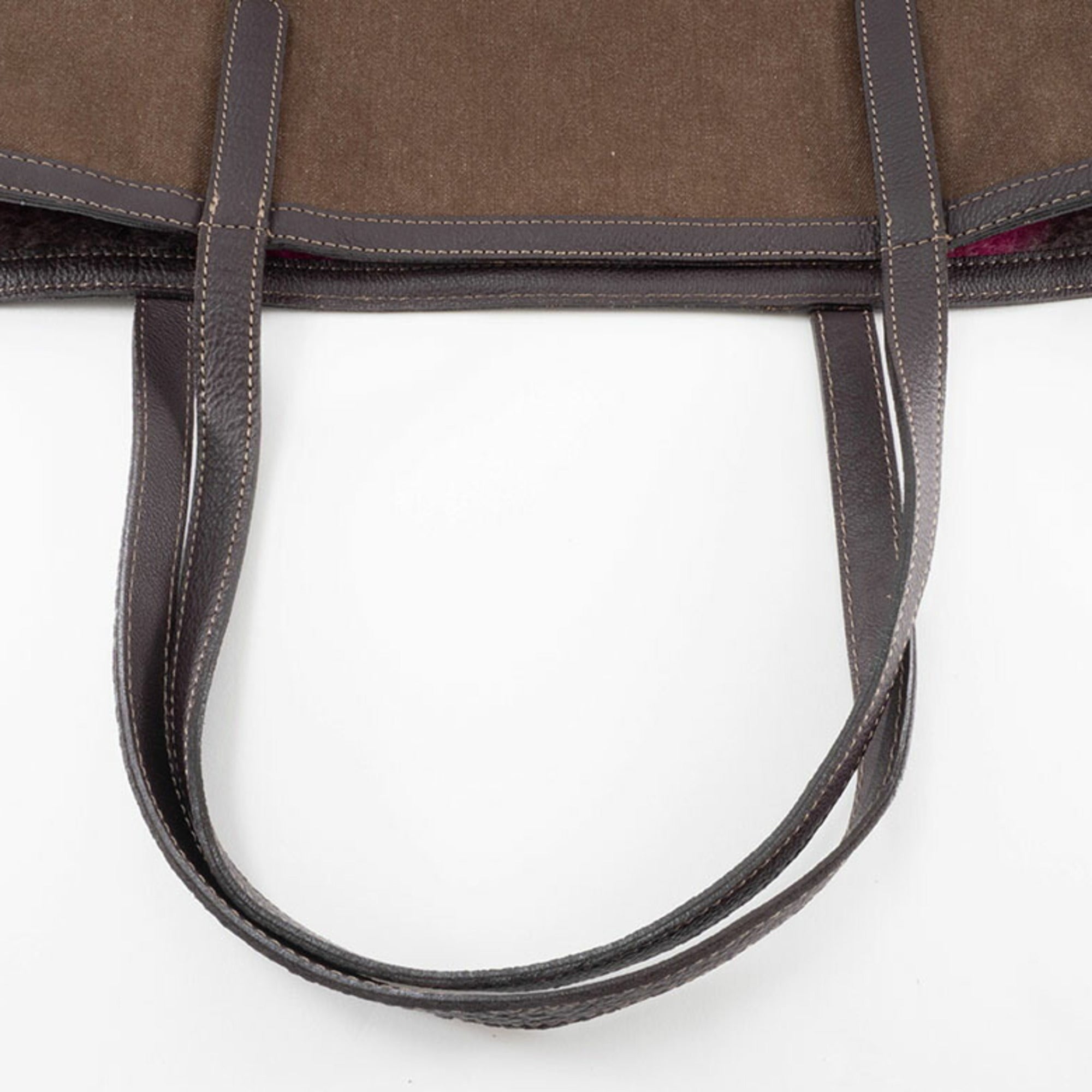 Burberry Brown Multi-Color Canvas Wool Felt Tote Bag (Pre-Owned)