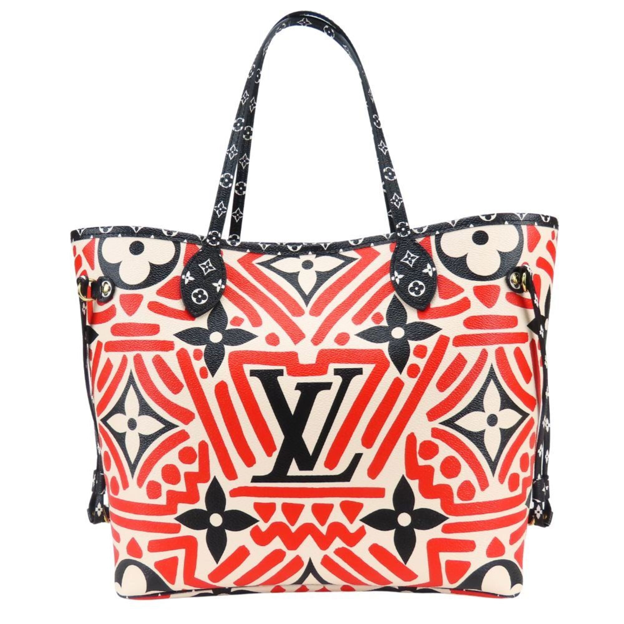 Louis Vuitton Black Red Color White Monogram Tote Bag (Pre-Owned)