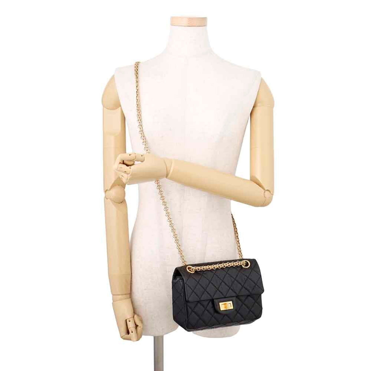 Chanel Matelasse Black Leather Handbag Shoulder Bag (Pre-Owned)