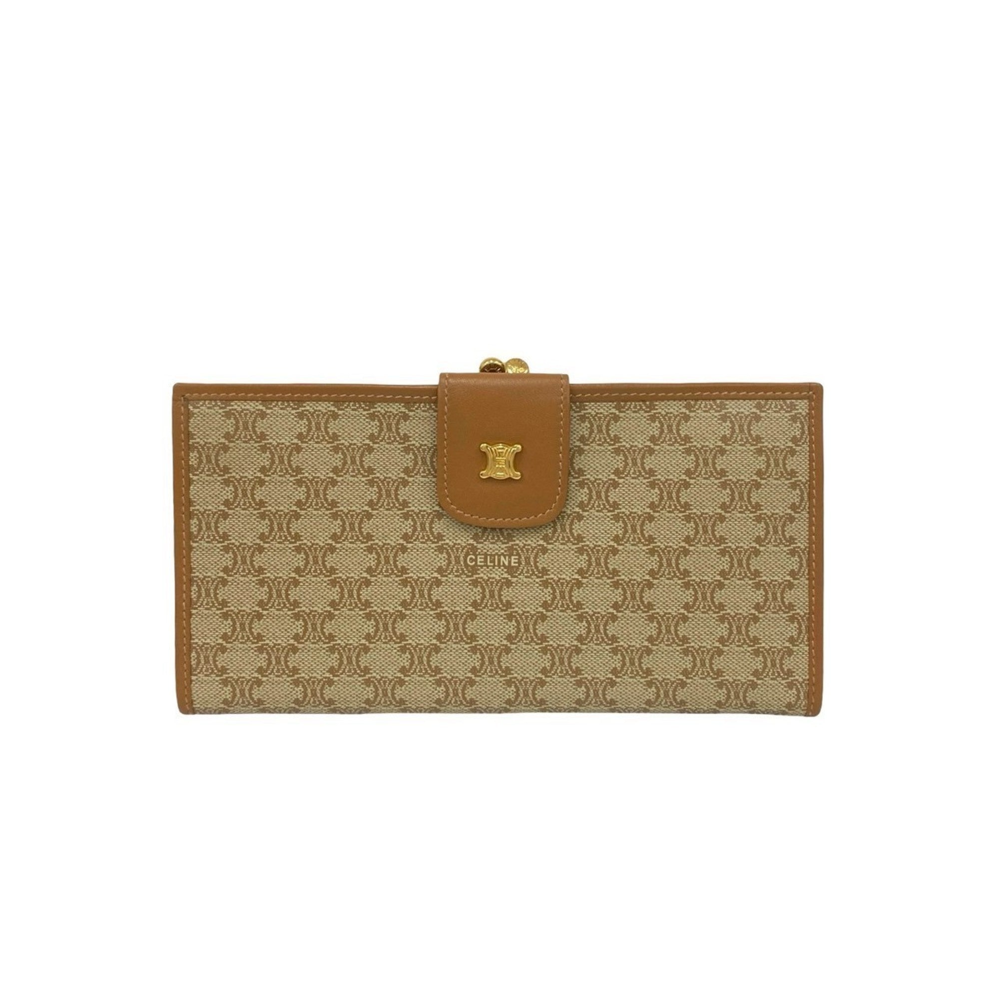 Celine Beige Brown Leather Pvc Wallet (Bi-Fold) (Pre-Owned)