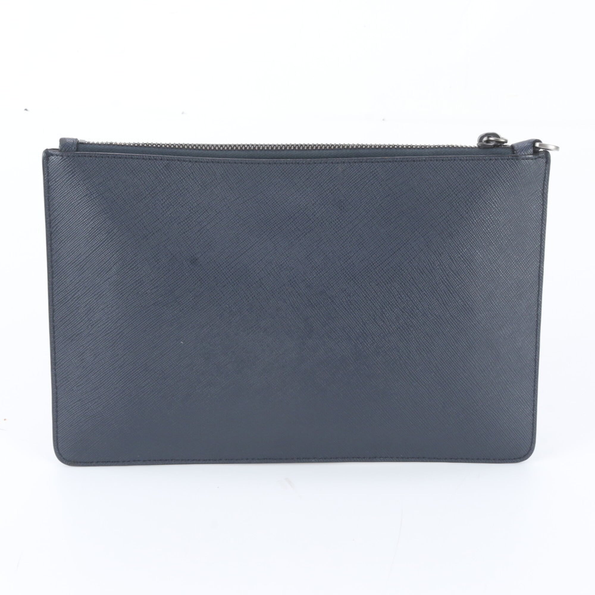 Prada Navy Leather Clutch Bag (Pre-Owned)