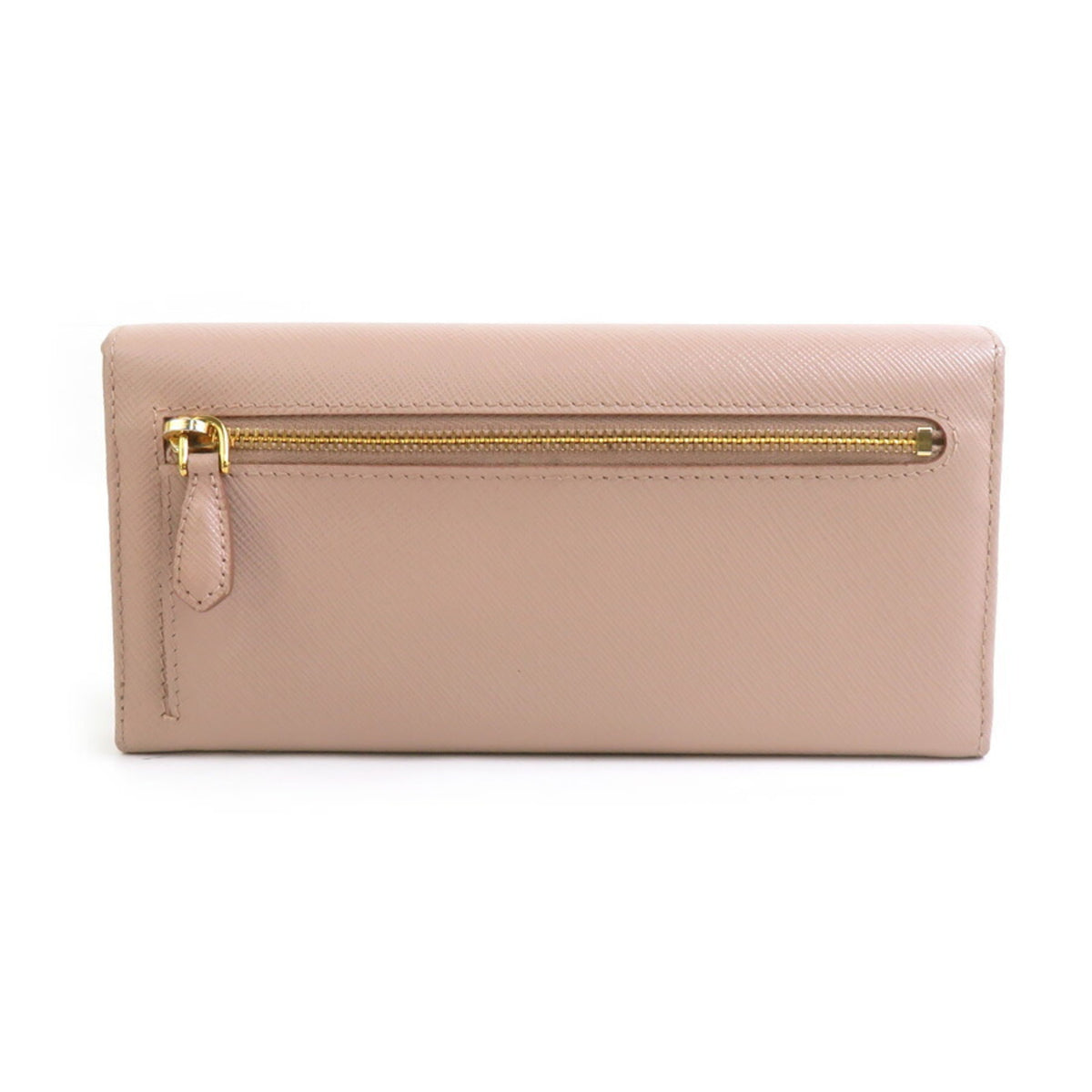 Prada Pink Beige Leather Long Wallet (Bi-Fold) (Pre-Owned)