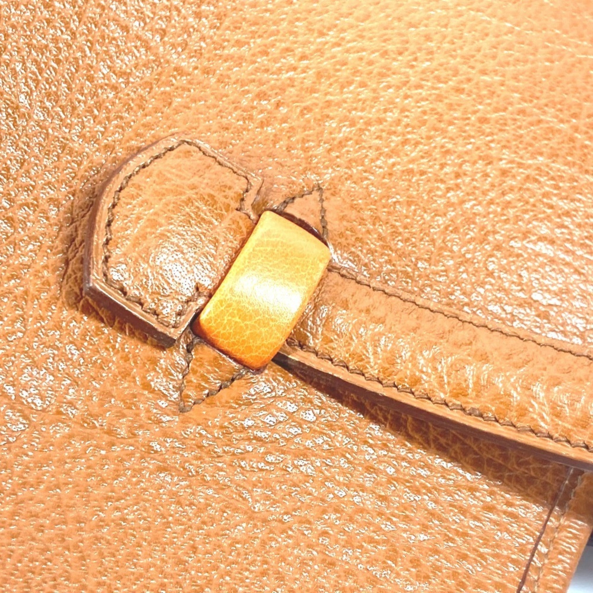 Hermes Galop Brown Leather Shoulder Bag Tote Bag (Pre-Owned)