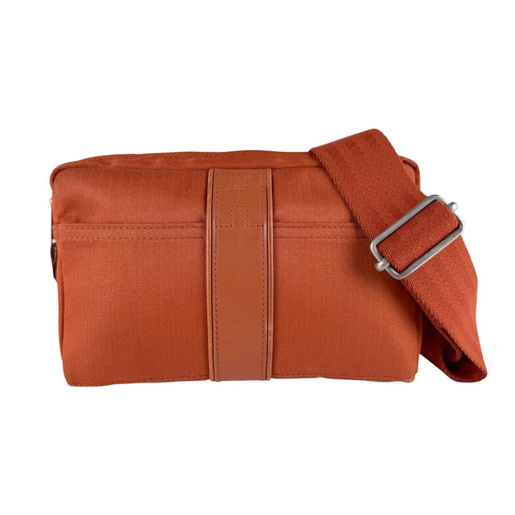 Hermes Orange Toile Chevron Fanny Pack Pochette (Pre-Owned)