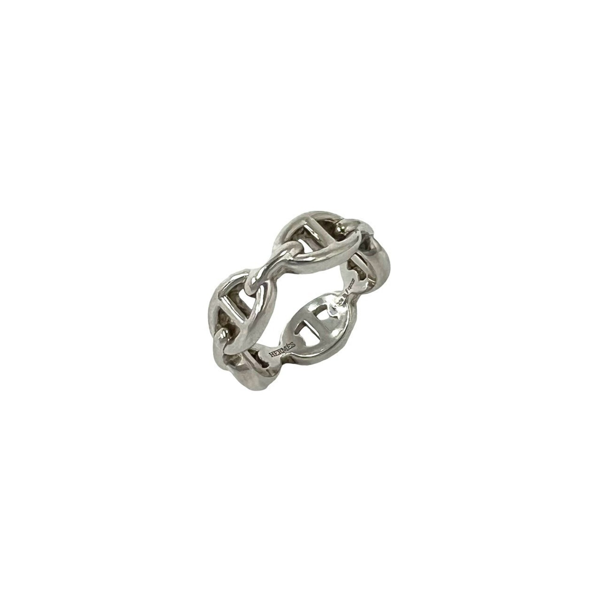 Hermes Silver Silver 925 Band Ring (Pre-Owned)