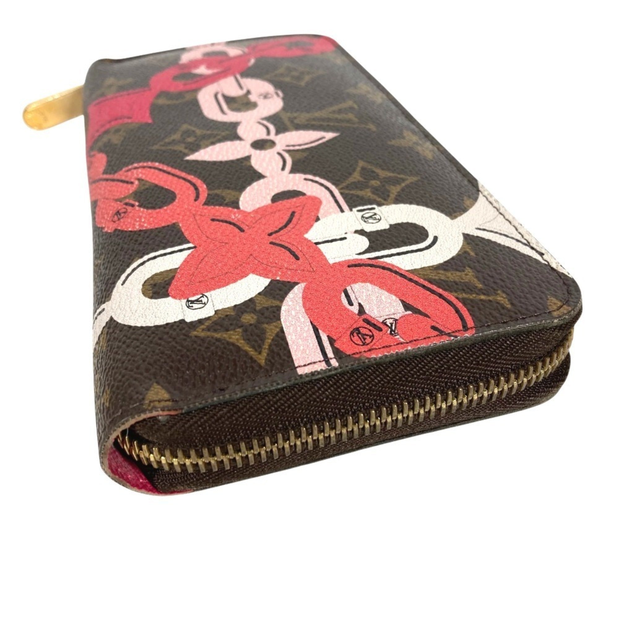 Louis Vuitton Brown Pink Monogram Canvas Long Wallet (Bi-Fold) (Pre-Owned)