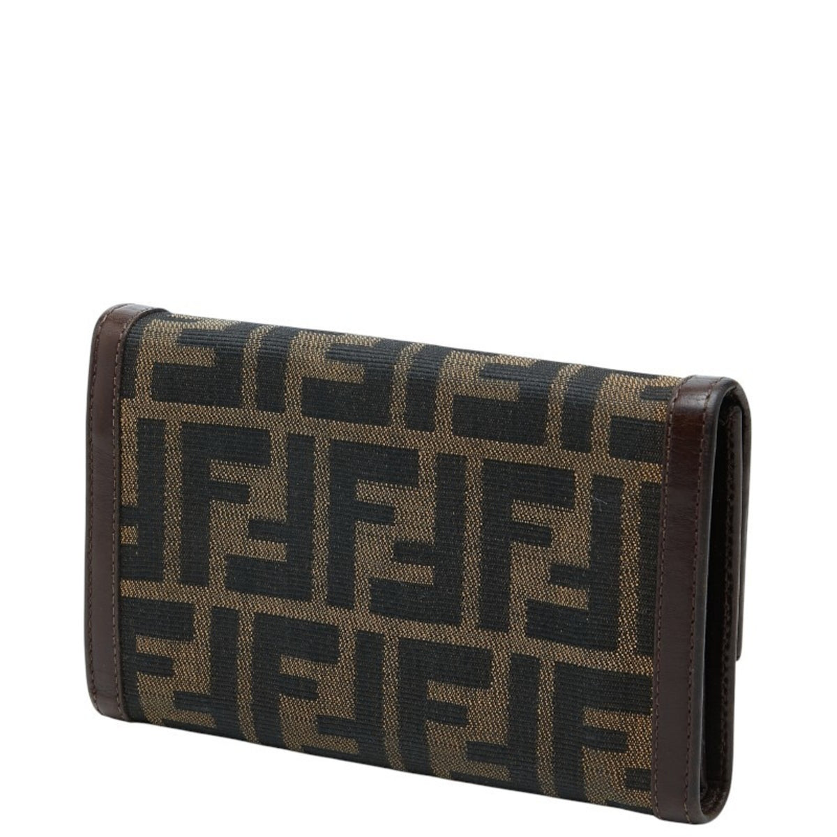 Fendi Brown Canvas Leather Long Wallet (Bi-Fold) (Pre-Owned)
