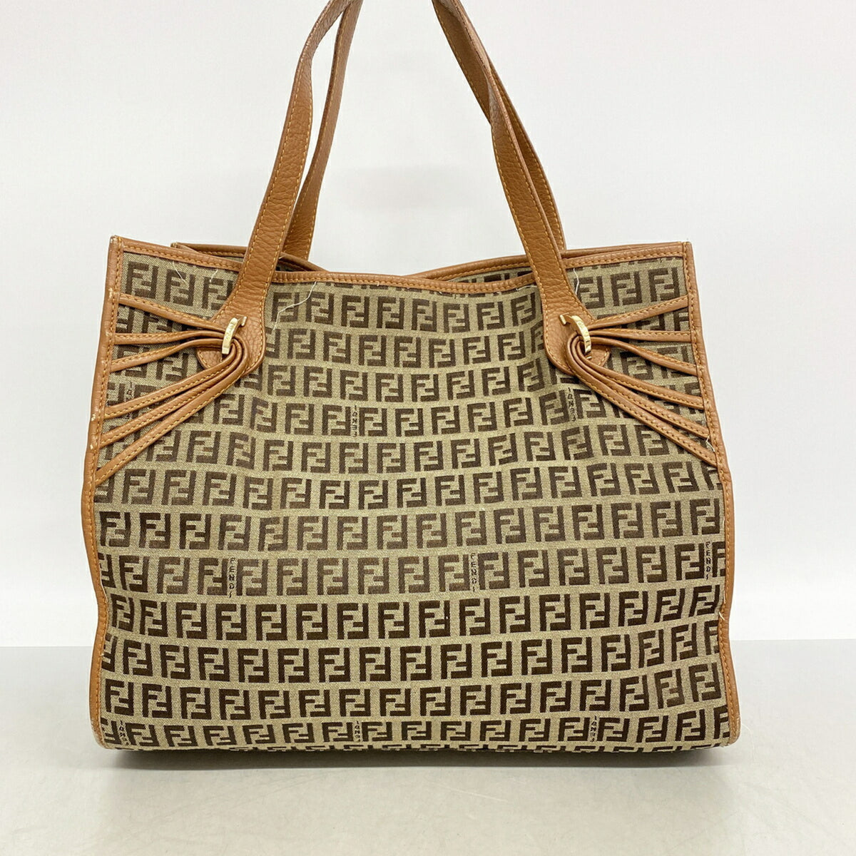 Fendi Brown Nylon Canvas Tote Bag (Pre-Owned)