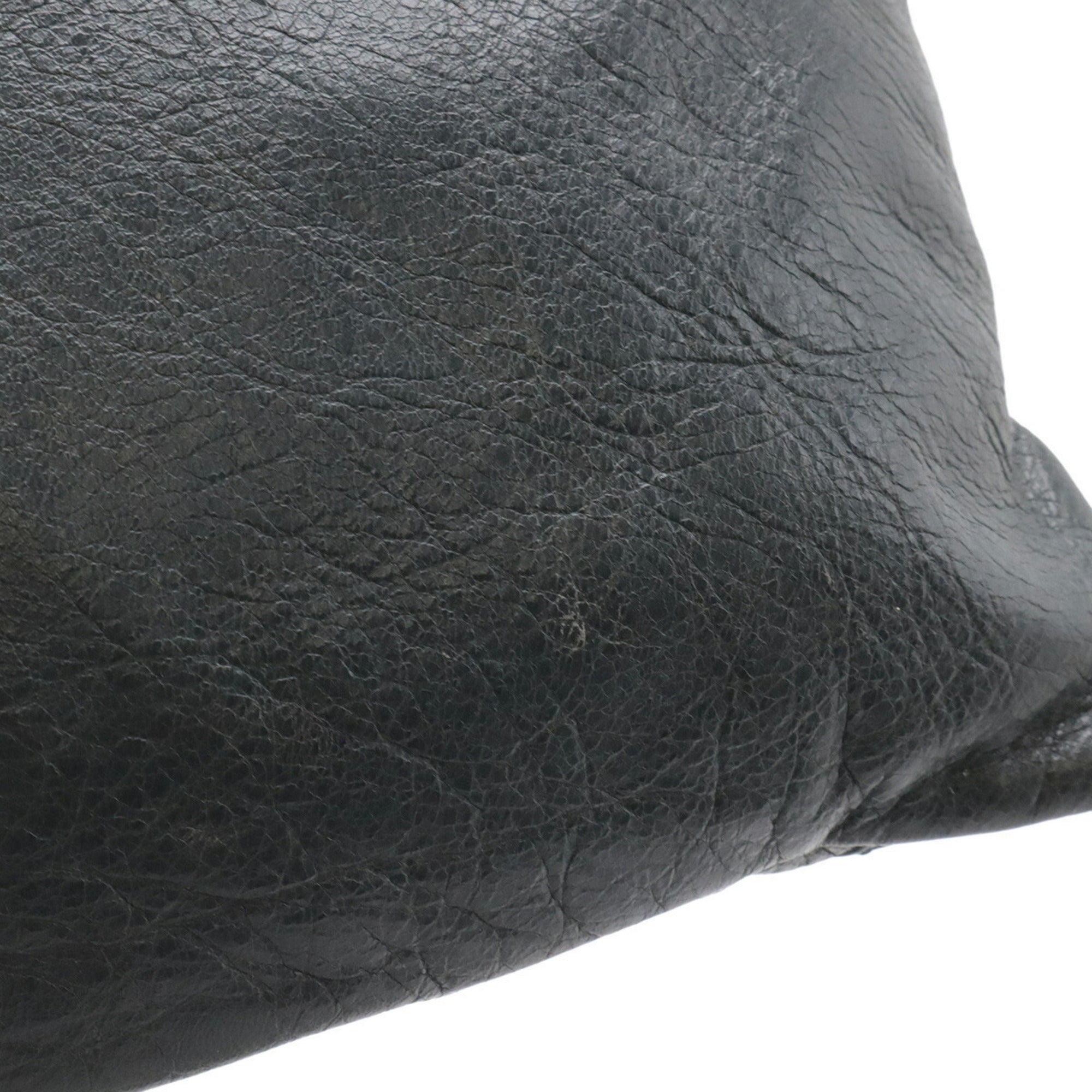 Balenciaga Giant Dark Gray Leather Clutch Bag Shoulder Bag (Pre-Owned)