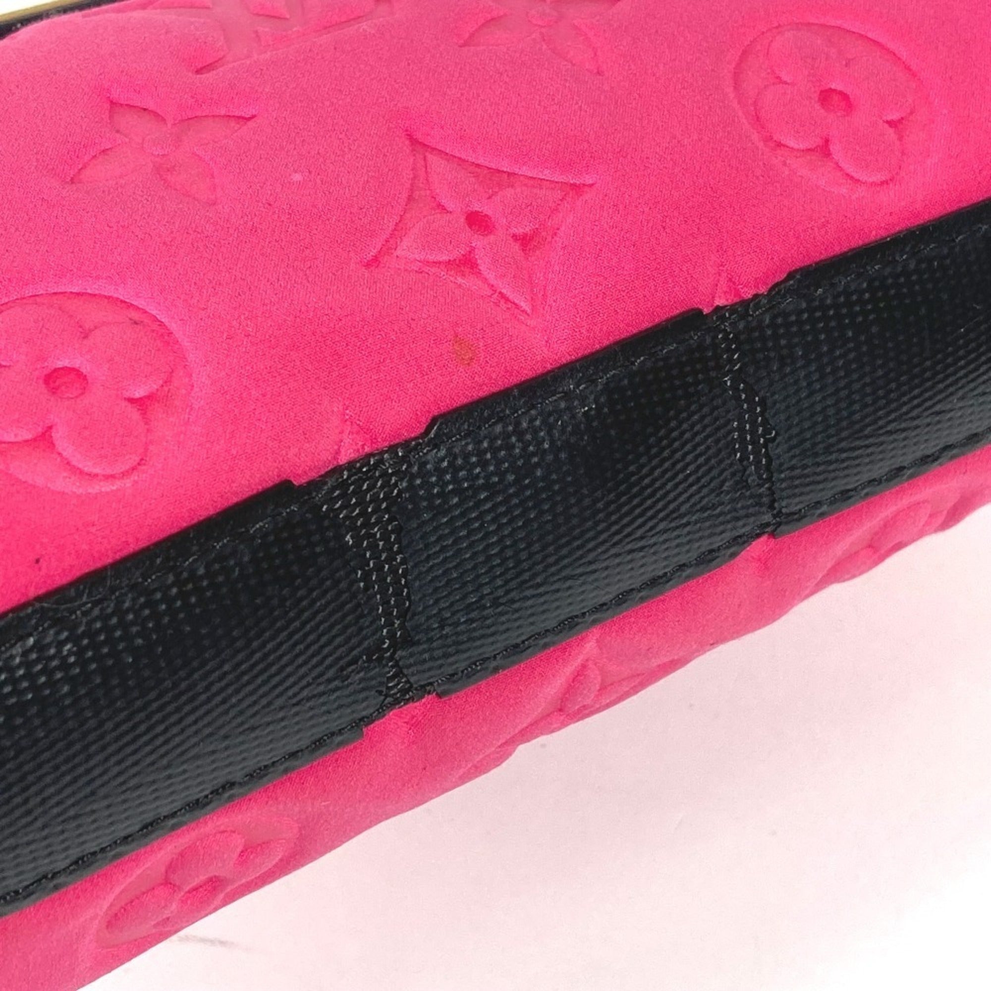 Louis Vuitton Black Galle Monogram Pink Monogram Clutch Bag Pouch (Pre-Owned)