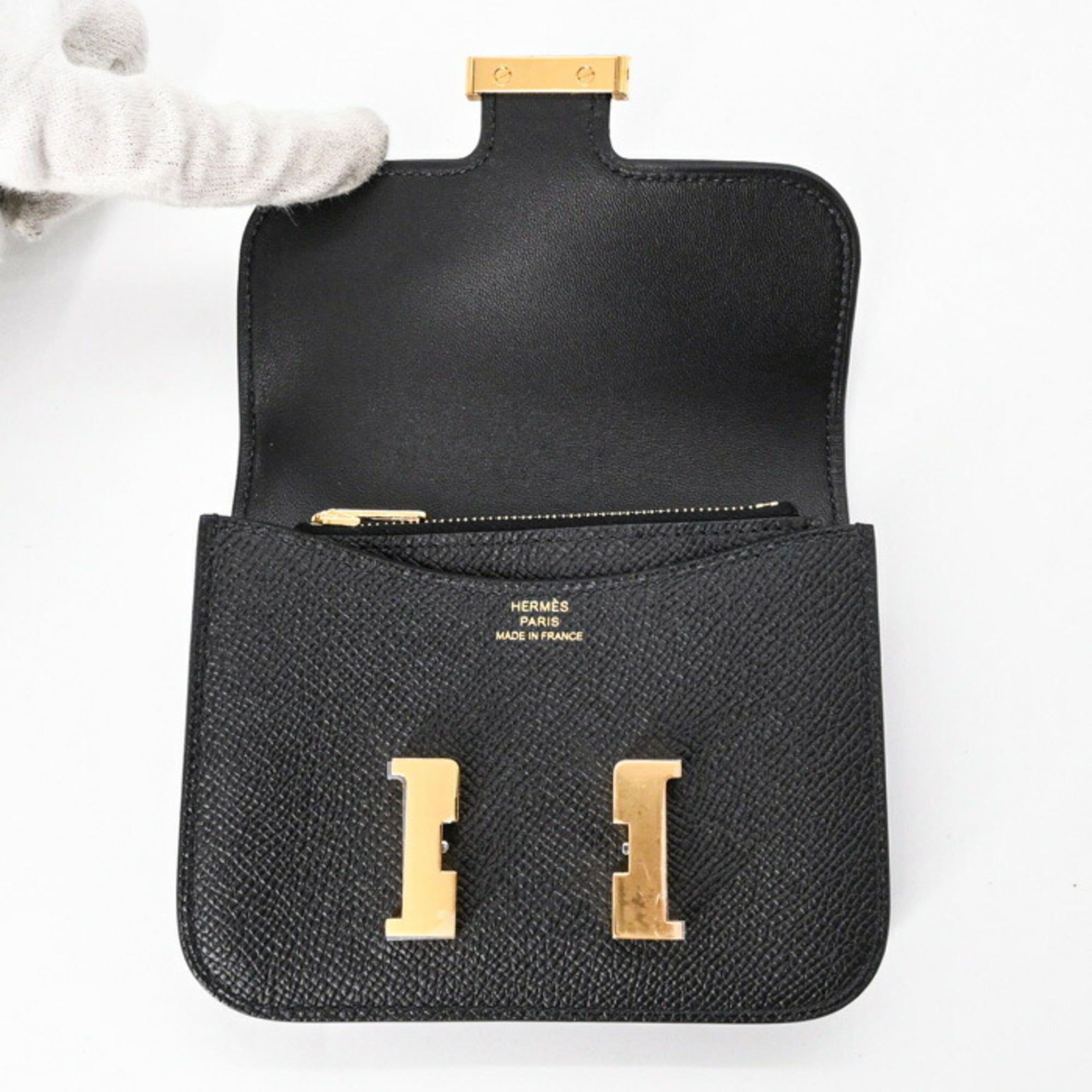Hermes Constance Black Epsom Leather Wallet (Bi-Fold) (Pre-Owned)