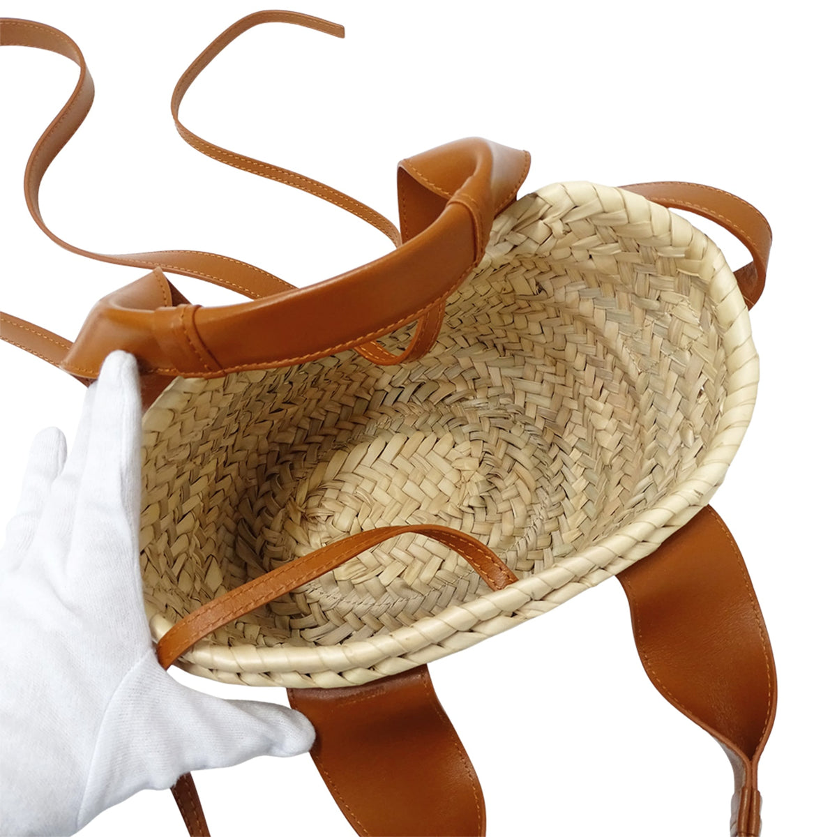 Chloé Brown Raffia Leather Basket Handbag Shoulder Bag (Pre-Owned)